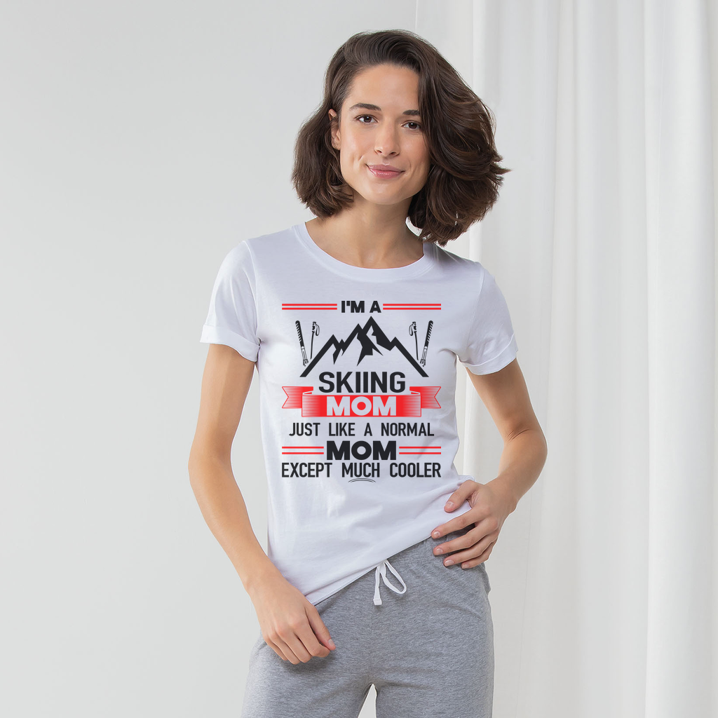 I'M A SKIING MOM JUST LIKE A NORMAL MOM EXCEPT MUCH COOLER_Black Ride Like A Girl Pajama Set - Powderaddicts