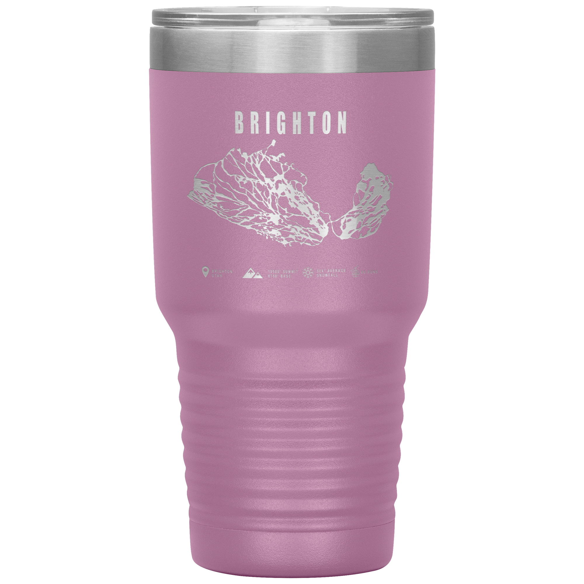 Brighton,Utah Ski Trail Map 30oz Tumbler - Powderaddicts