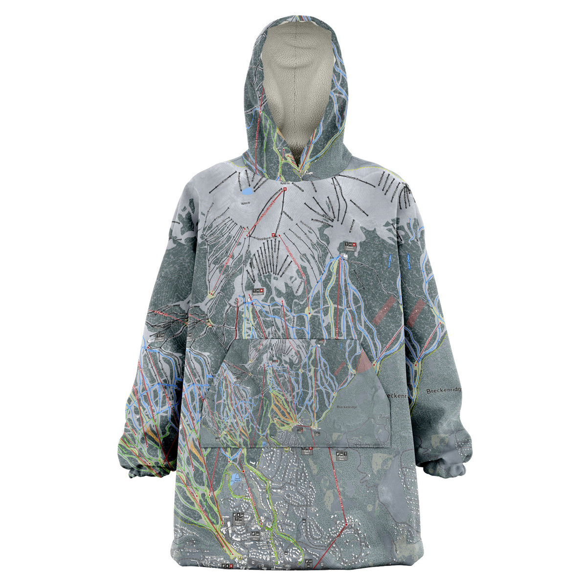 Breckenridge, Colorado Ski Trail Map - Snug Hoodie