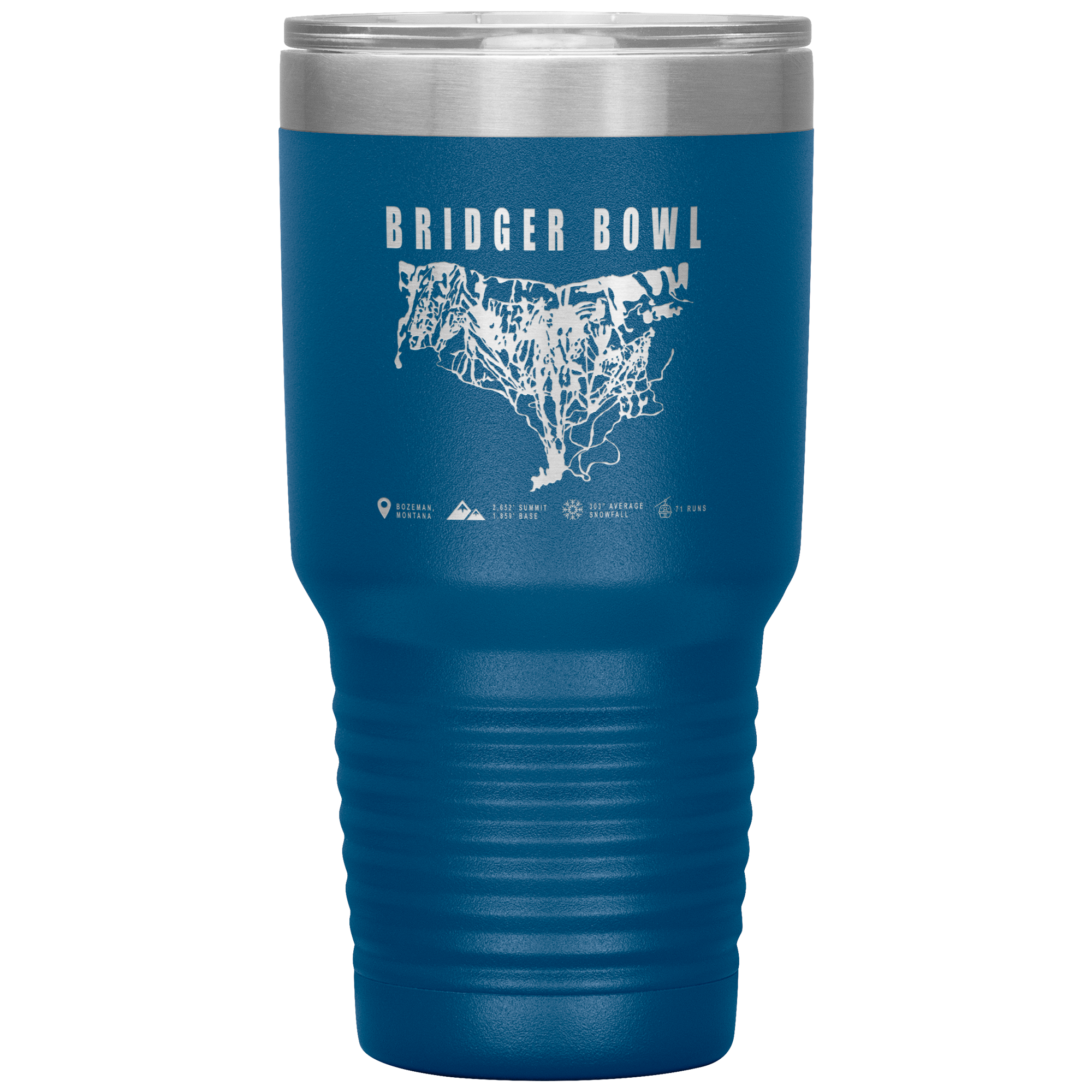 Bridger Bowl Montana Ski Trail Map 30oz Tumbler - Powderaddicts