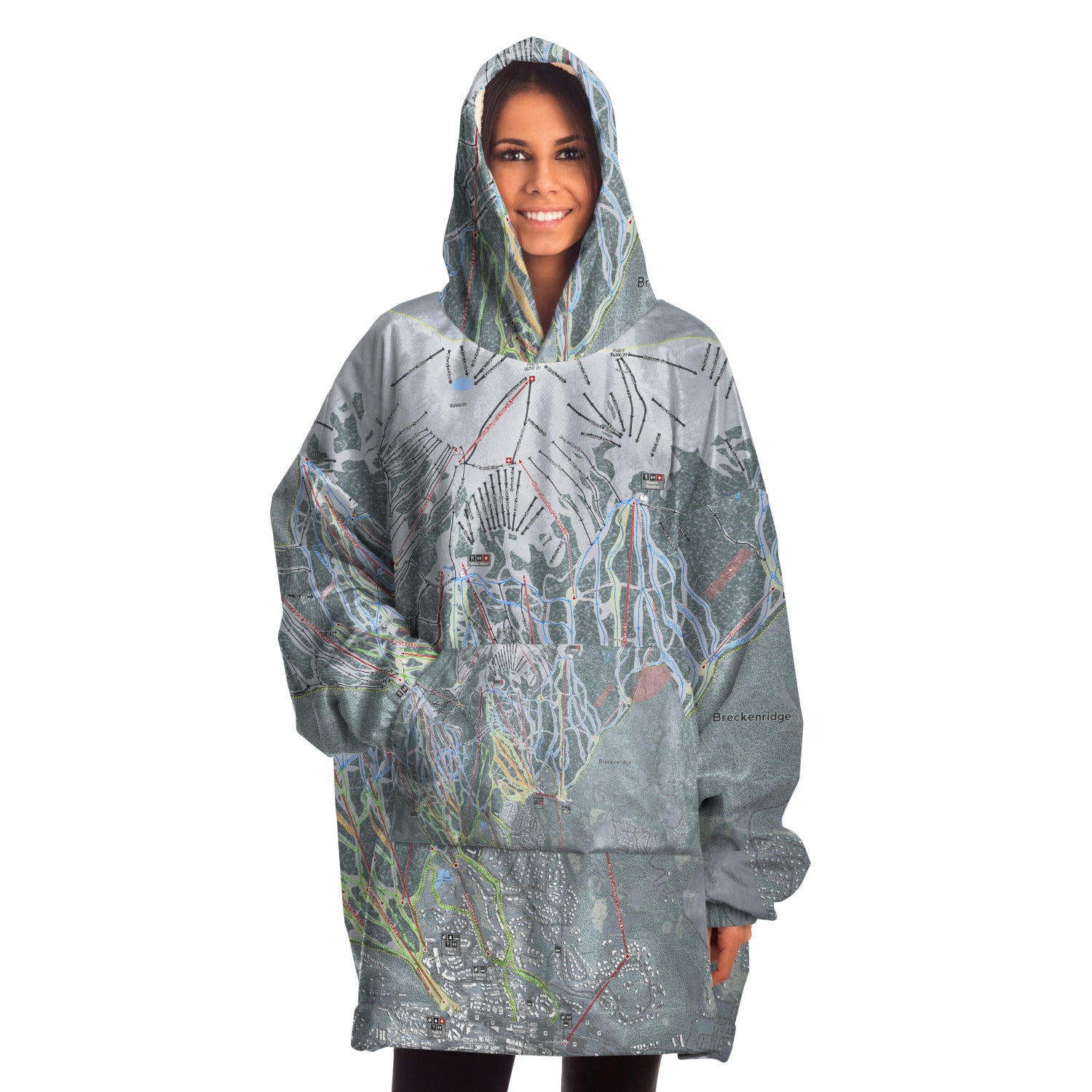 Breckenridge, Colorado Ski Trail Map - Snug Hoodie