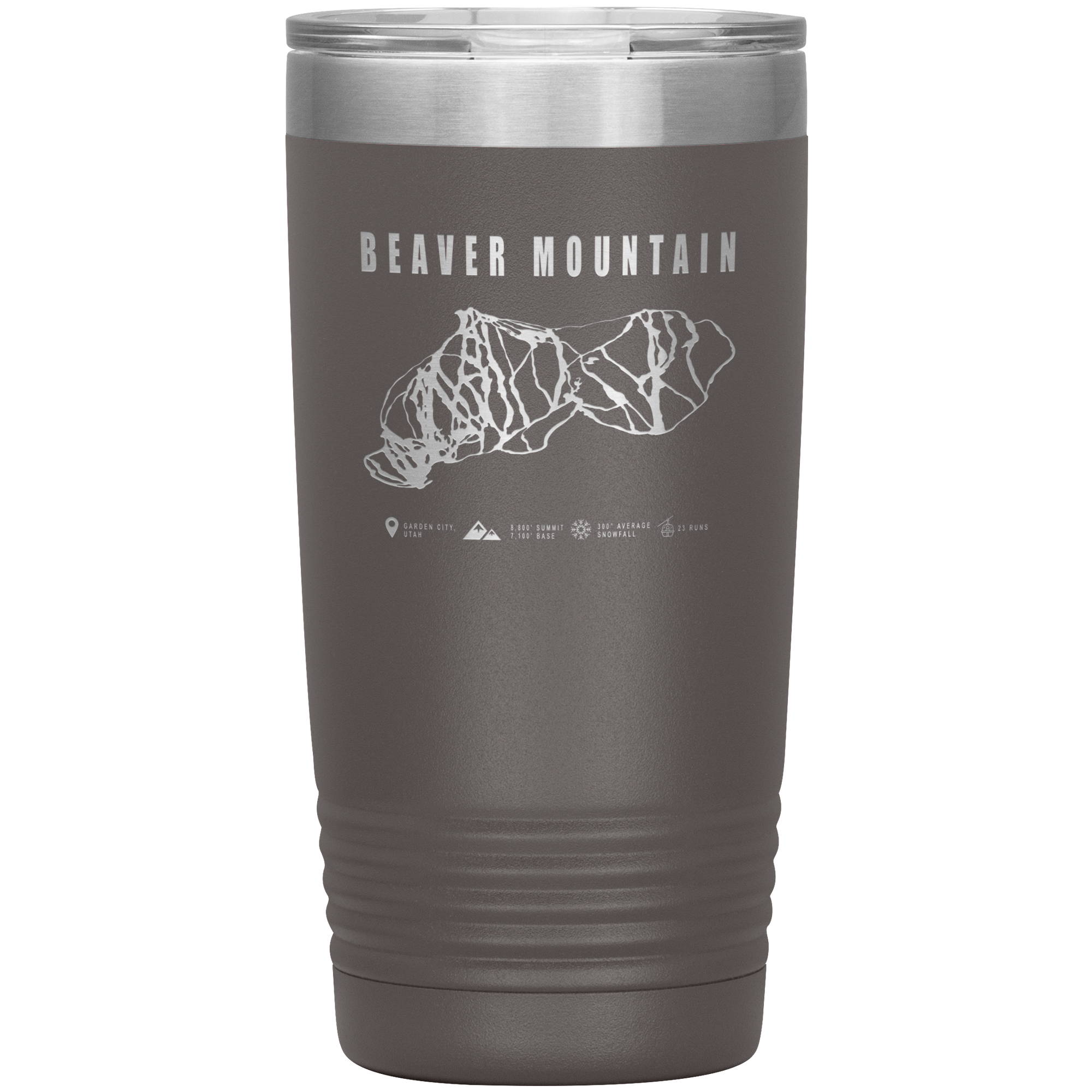 Beaver Mountain,Utah Ski Trail Map 20oz Tumbler - Powderaddicts