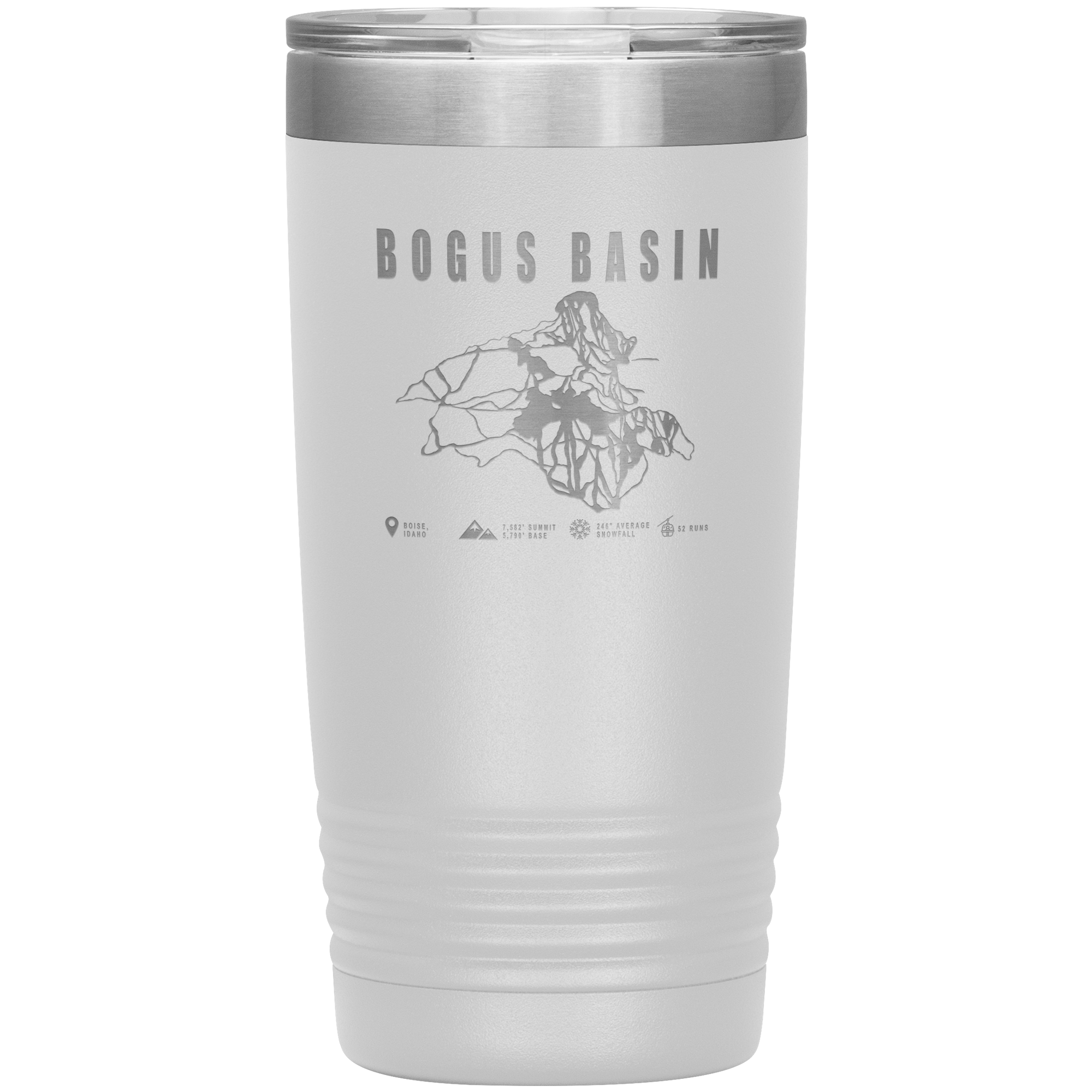 Bogus Basin Idaho Ski Trail Map 20oz Tumbler - Powderaddicts