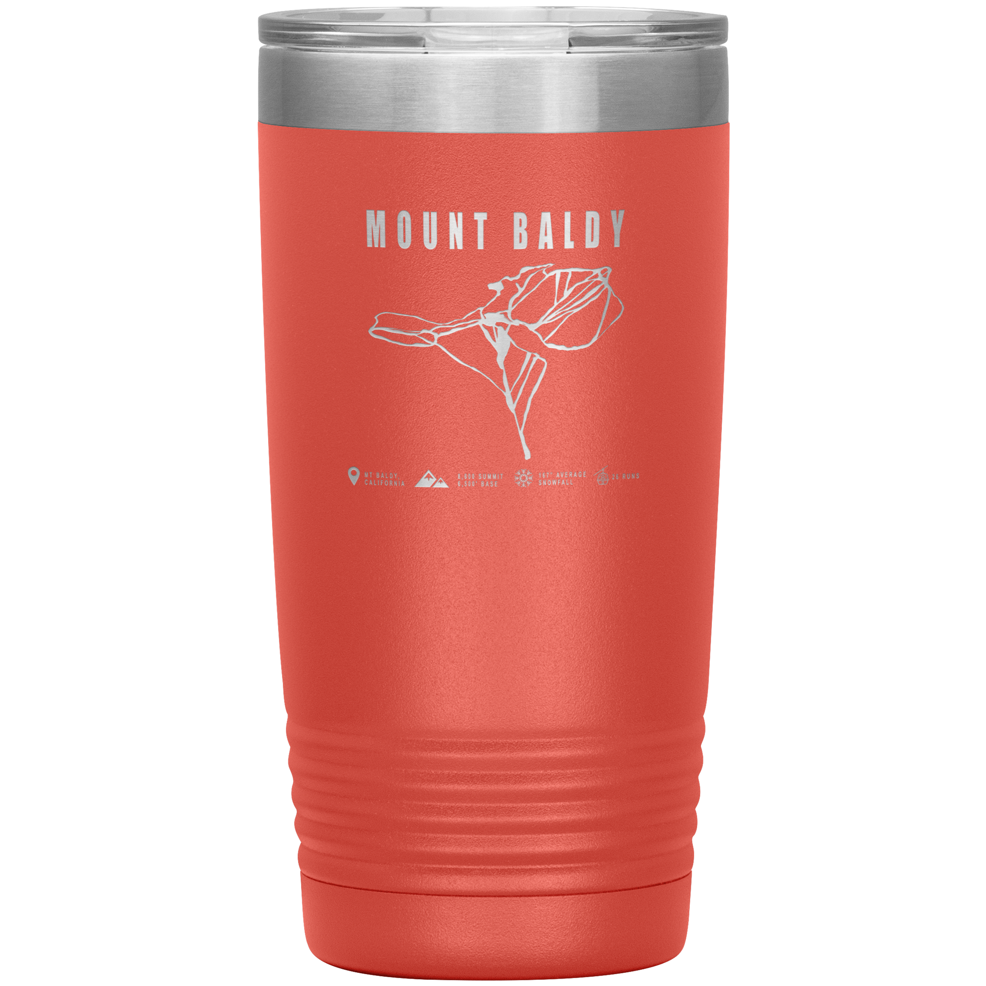 Mount Baldy, California Ski Trail Map 20oz Tumbler - Powderaddicts