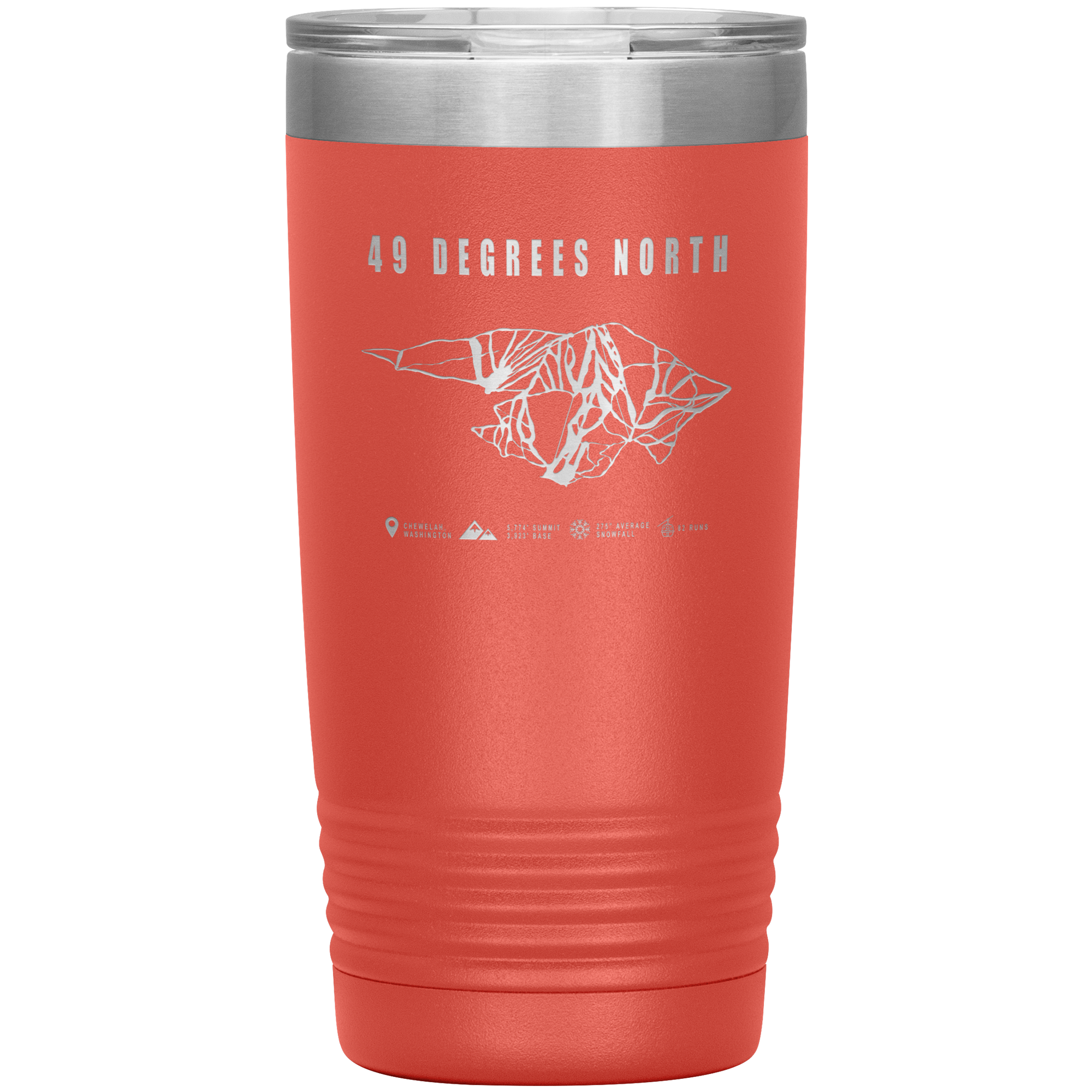 49 Degrees North, Washington Ski Trail Map 20oz Tumbler - Powderaddicts