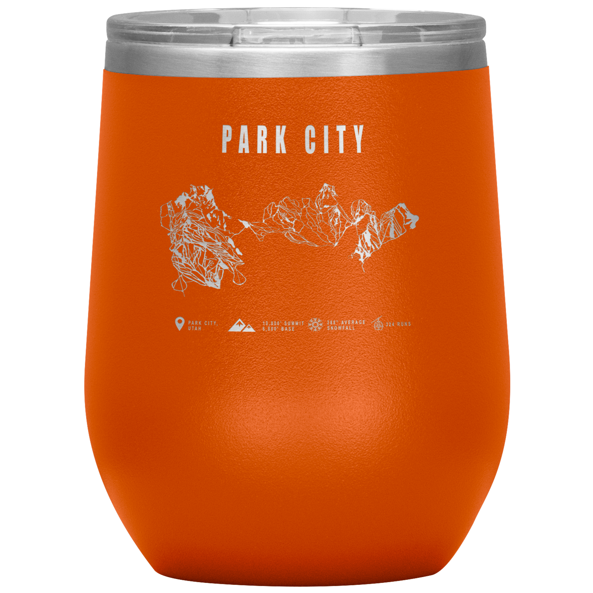 Eagle Point,Utah Ski Trail Map Wine 12oz Tumbler - Powderaddicts