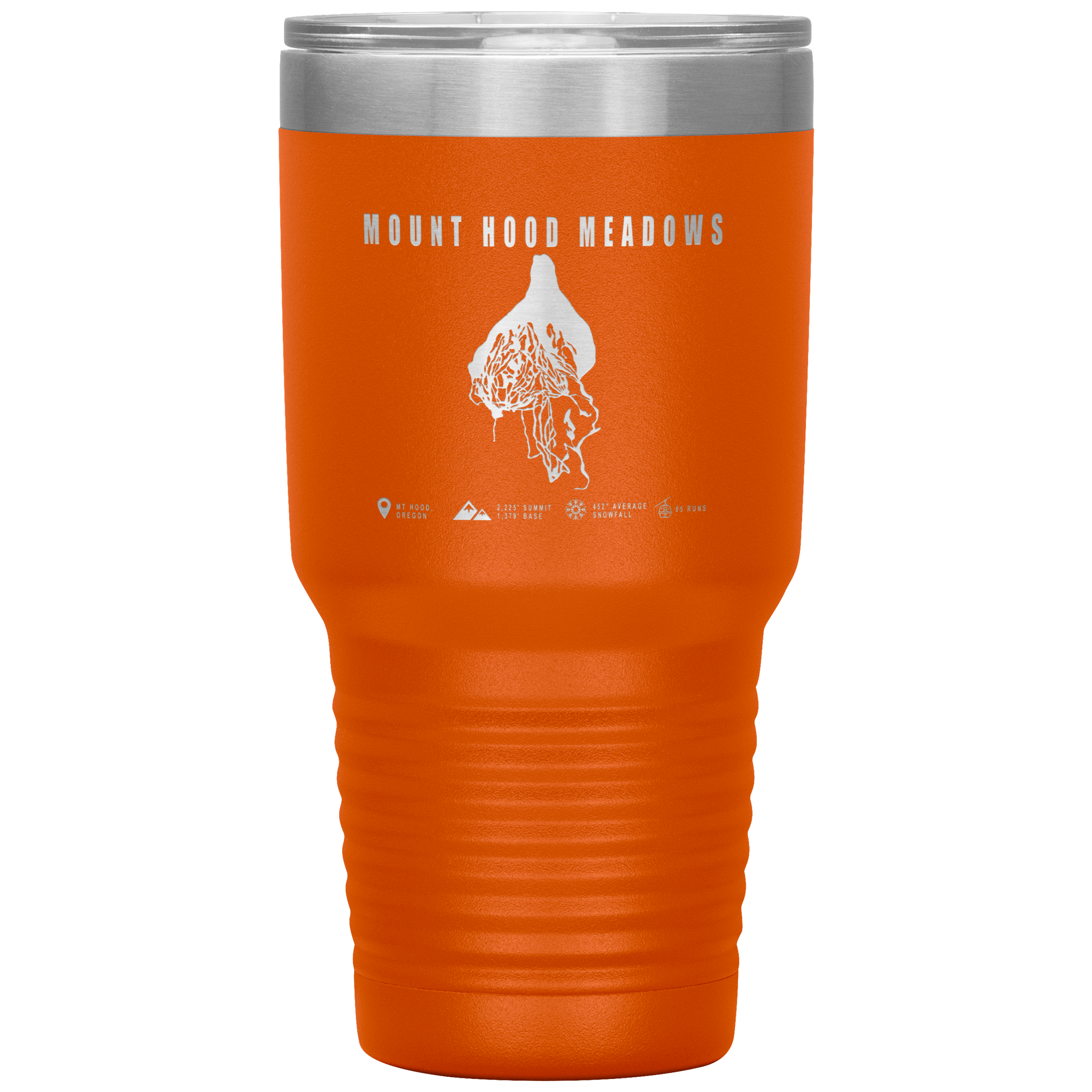 Mount Hood Meadows, Oregon Ski Trail Map 30oz Tumbler - Powderaddicts