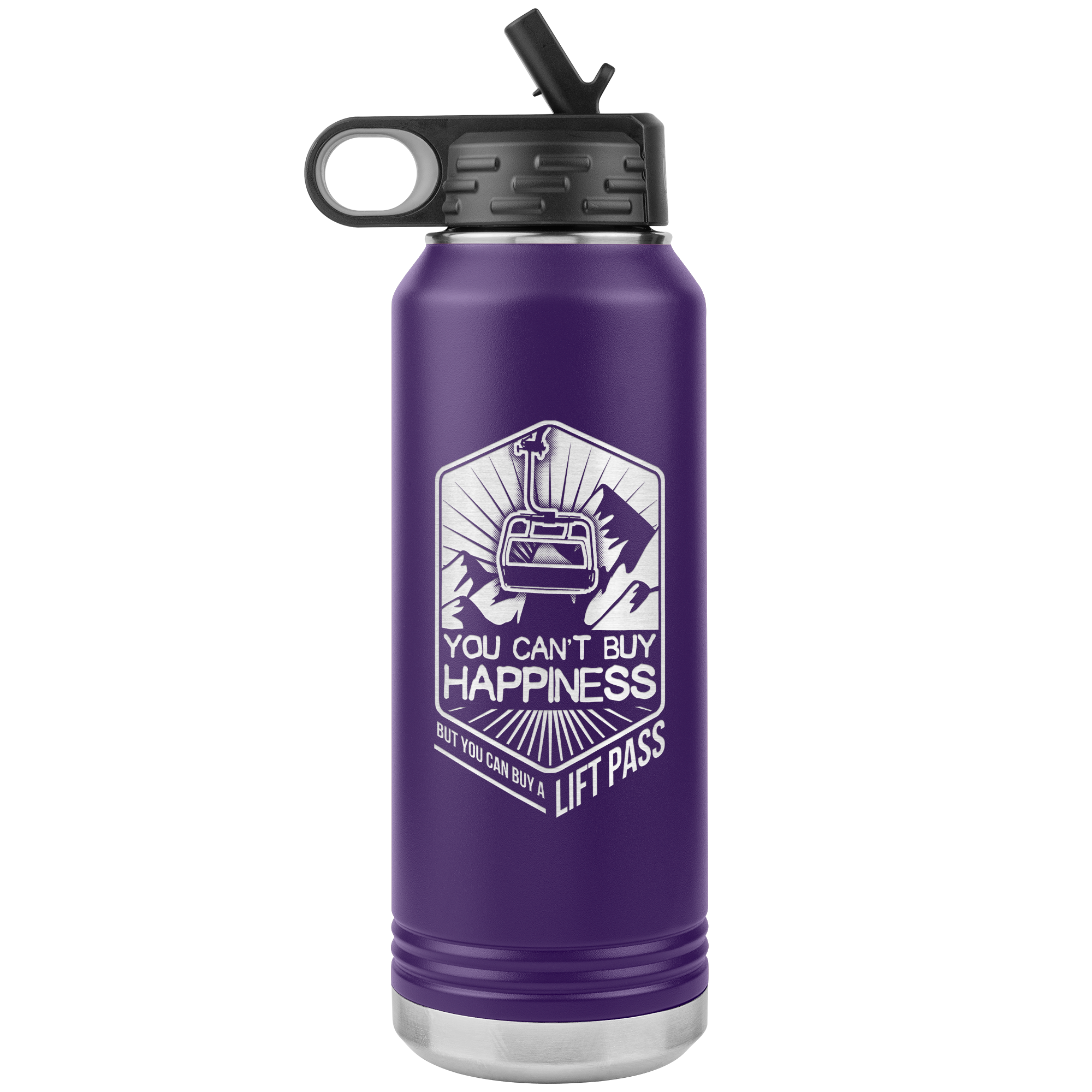 You Can't Buy Happiness But You Can Buy A Lift Pass 32oz Water Bottle Tumbler - Powderaddicts