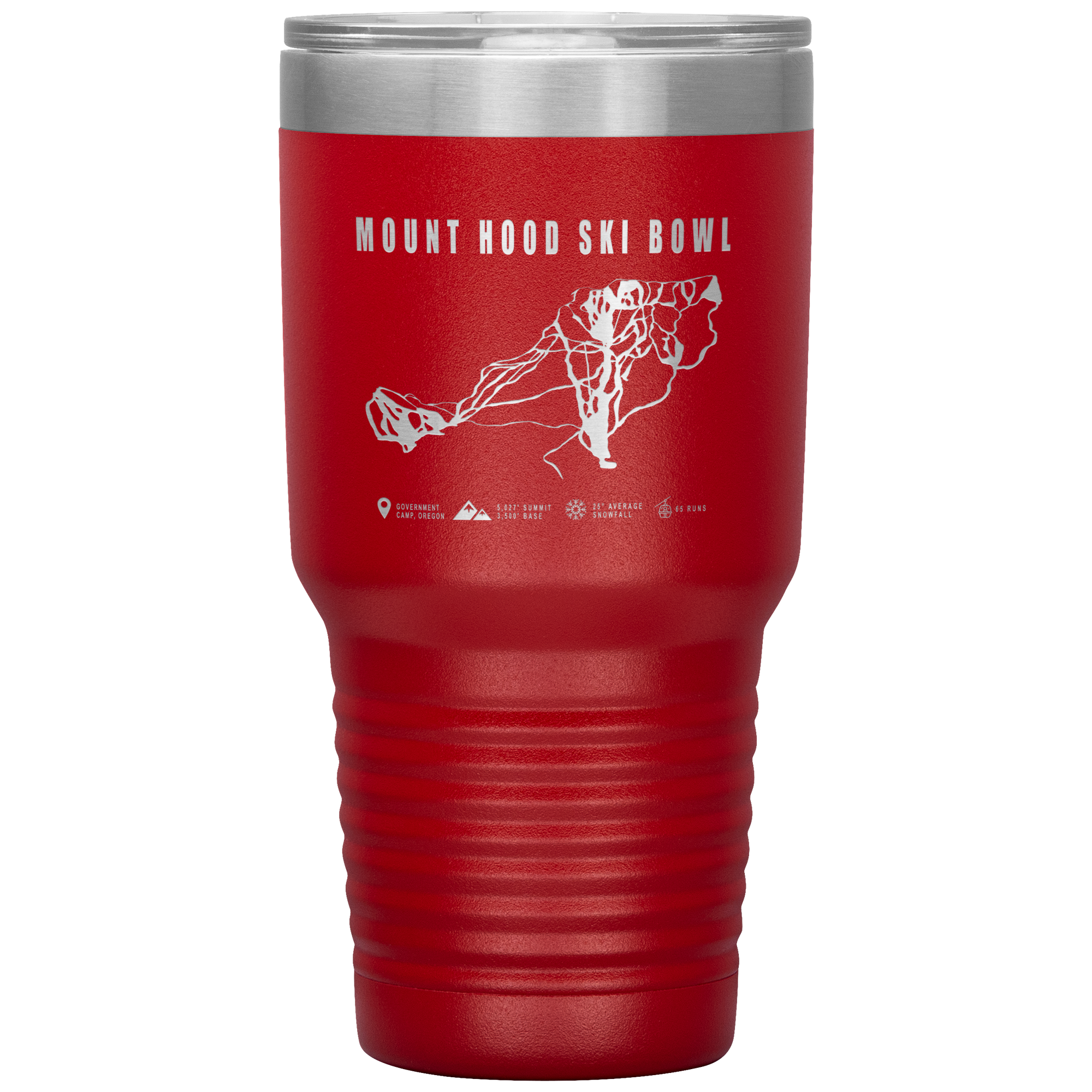 Mount Hood Ski Bowl, Oregon Ski Trail Map 30oz Tumbler - Powderaddicts