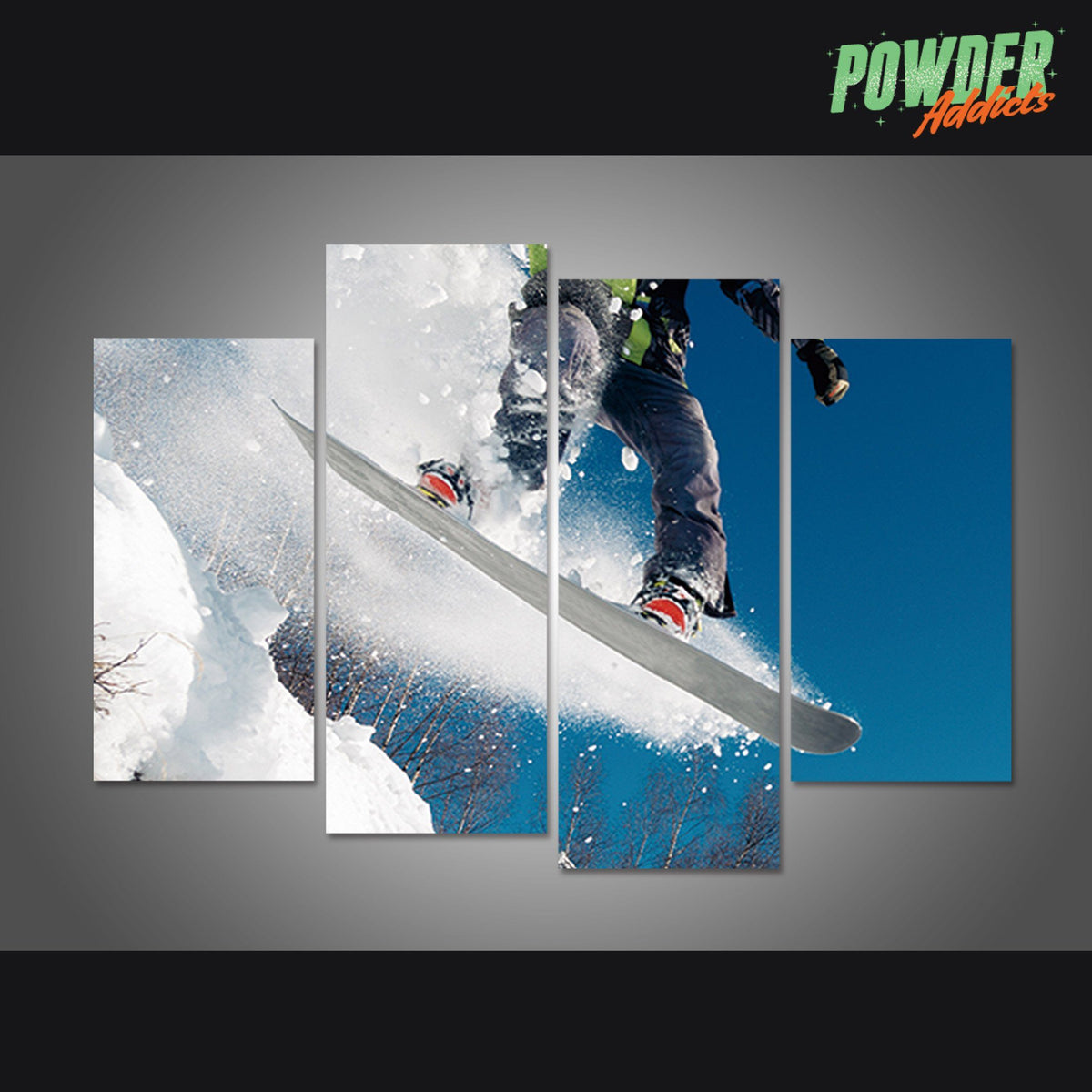 Snowboarder&#39;s Jump 4 Piece Canvas - Powderaddicts