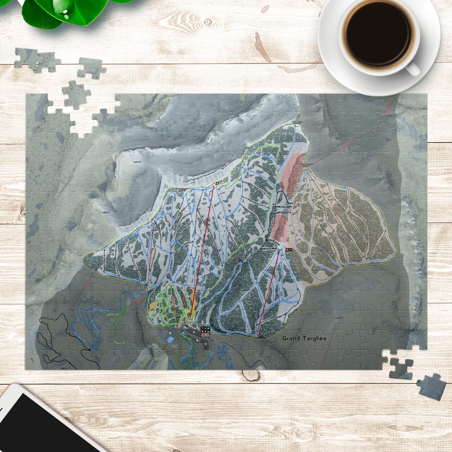 Grand Targhee, Wyoming Ski Trail Map Puzzle - Powderaddicts