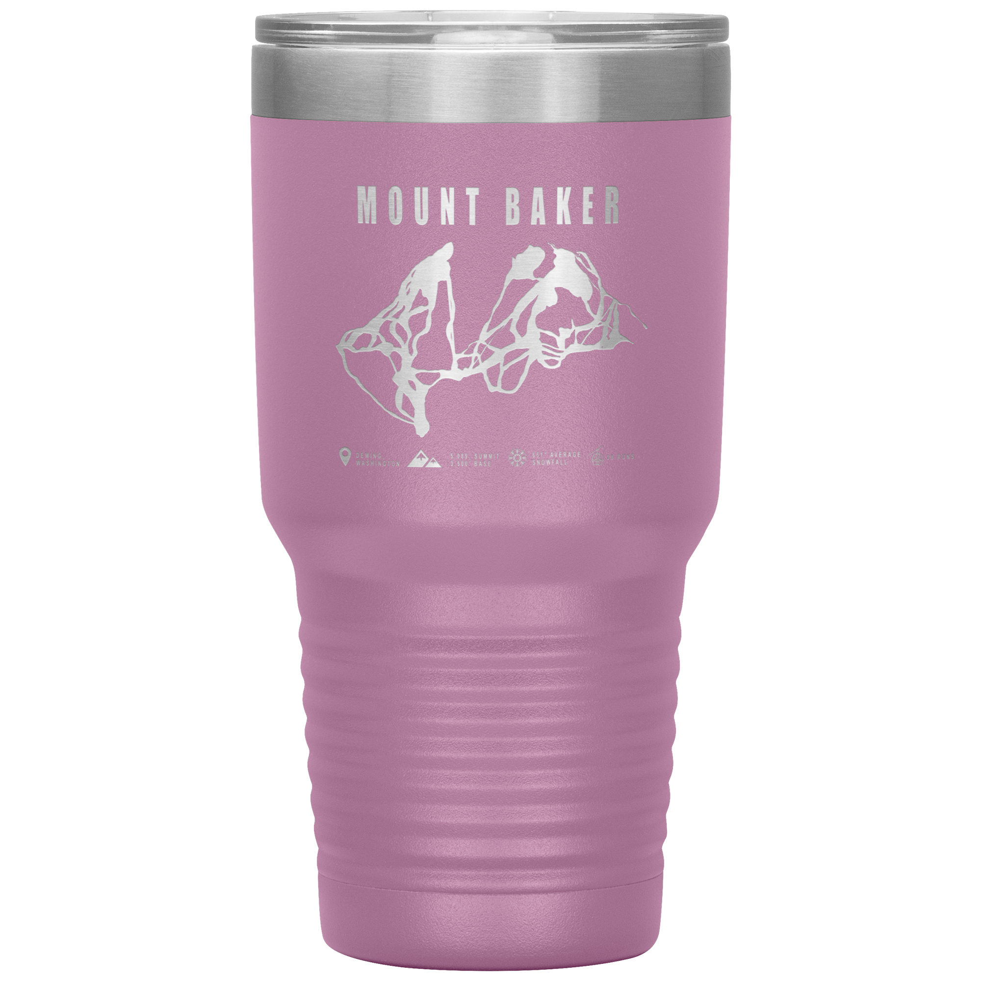 Mount Baker, Washington Ski Trail Map 30oz Tumbler - Powderaddicts