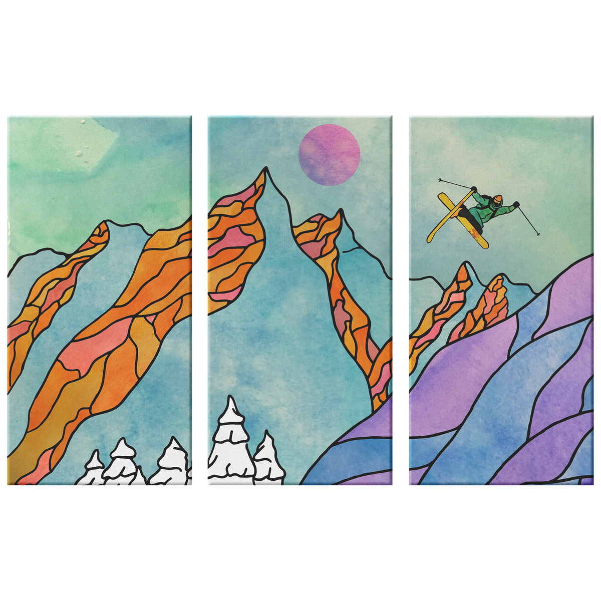 Oozing Blue Art - Thovex 3 Piece Canvas - Powderaddicts