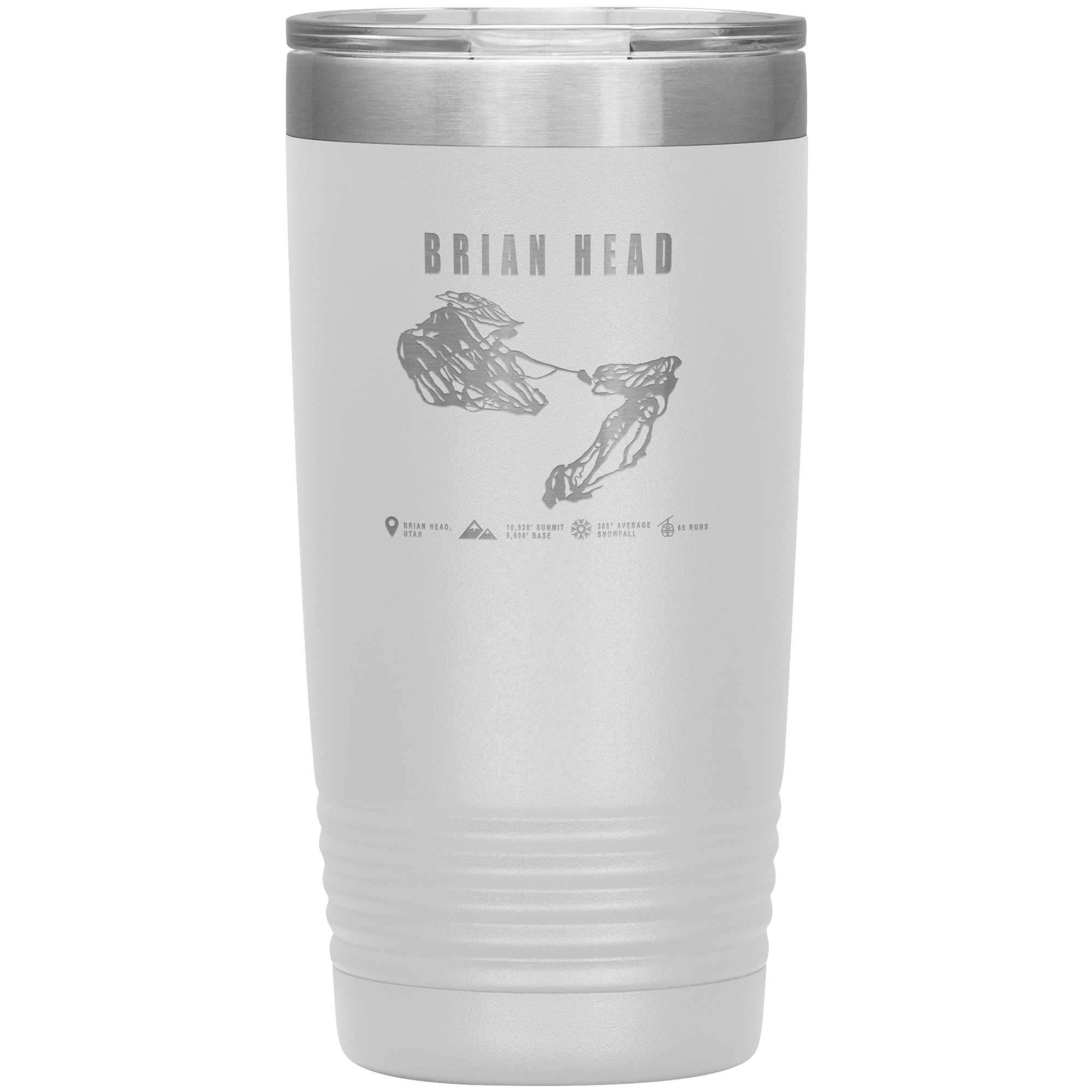 Brian Head,Utah Ski Trail Map 20oz Tumbler - Powderaddicts