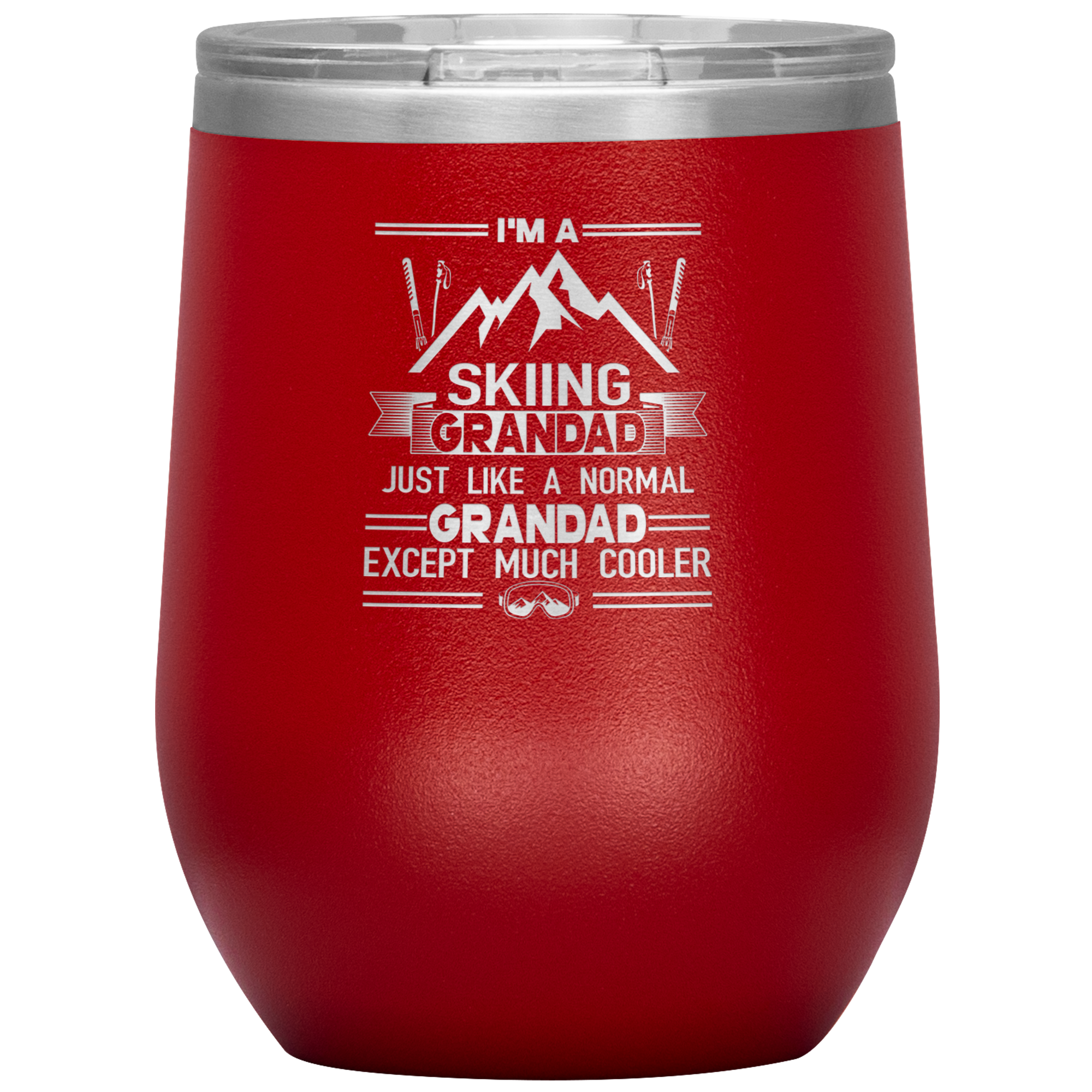 I'm A Skiing Grandad Wine 12oz Tumbler - Powderaddicts