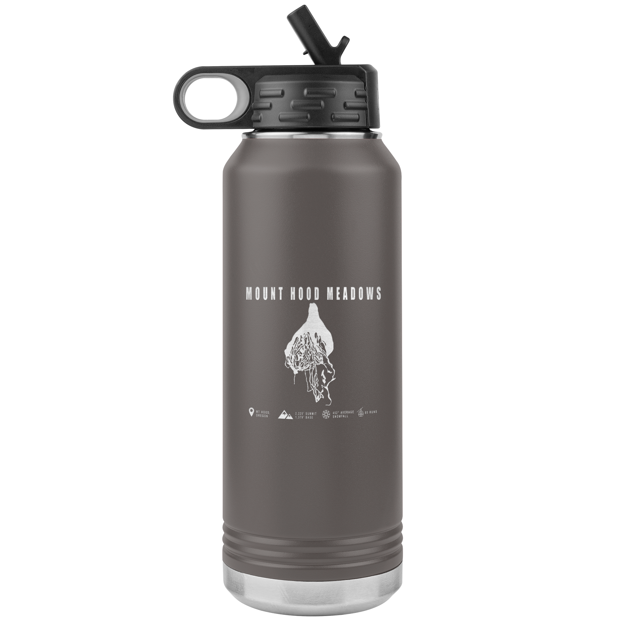 Mount Hood Meadows, Oregon Ski Trail Map 32oz Water Bottle Tumbler - Powderaddicts