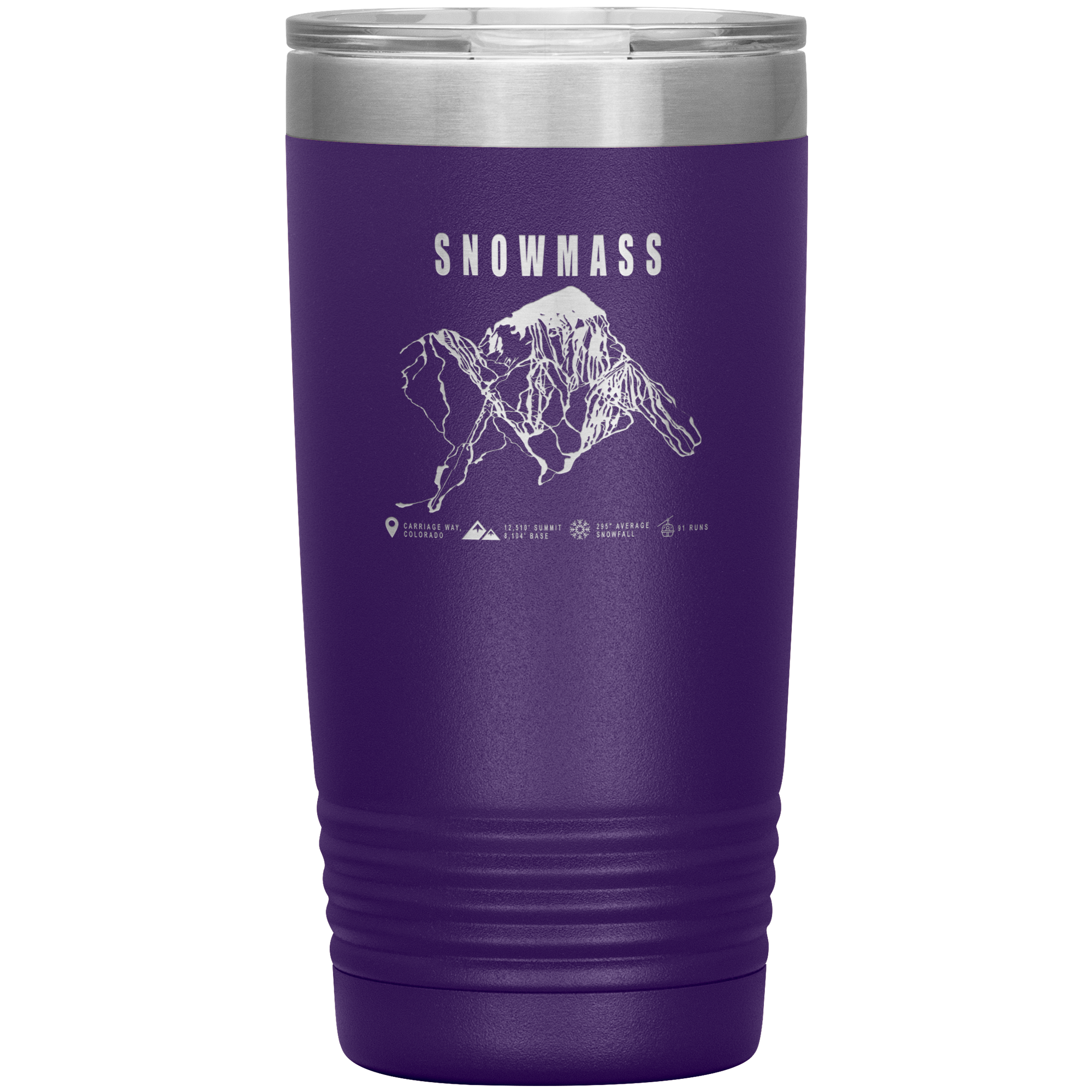 Snowmass Colorado Ski Trail Map 20oz Tumbler - Powderaddicts