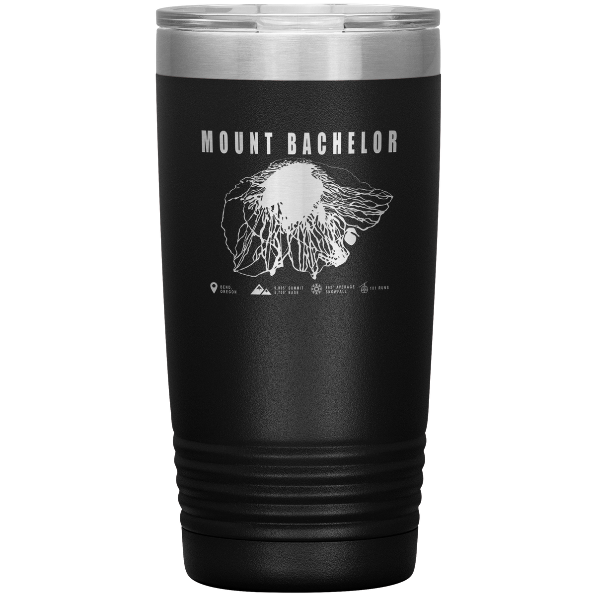 Mount Bachelor, Oregon Ski Trail Map 20oz Tumbler - Powderaddicts