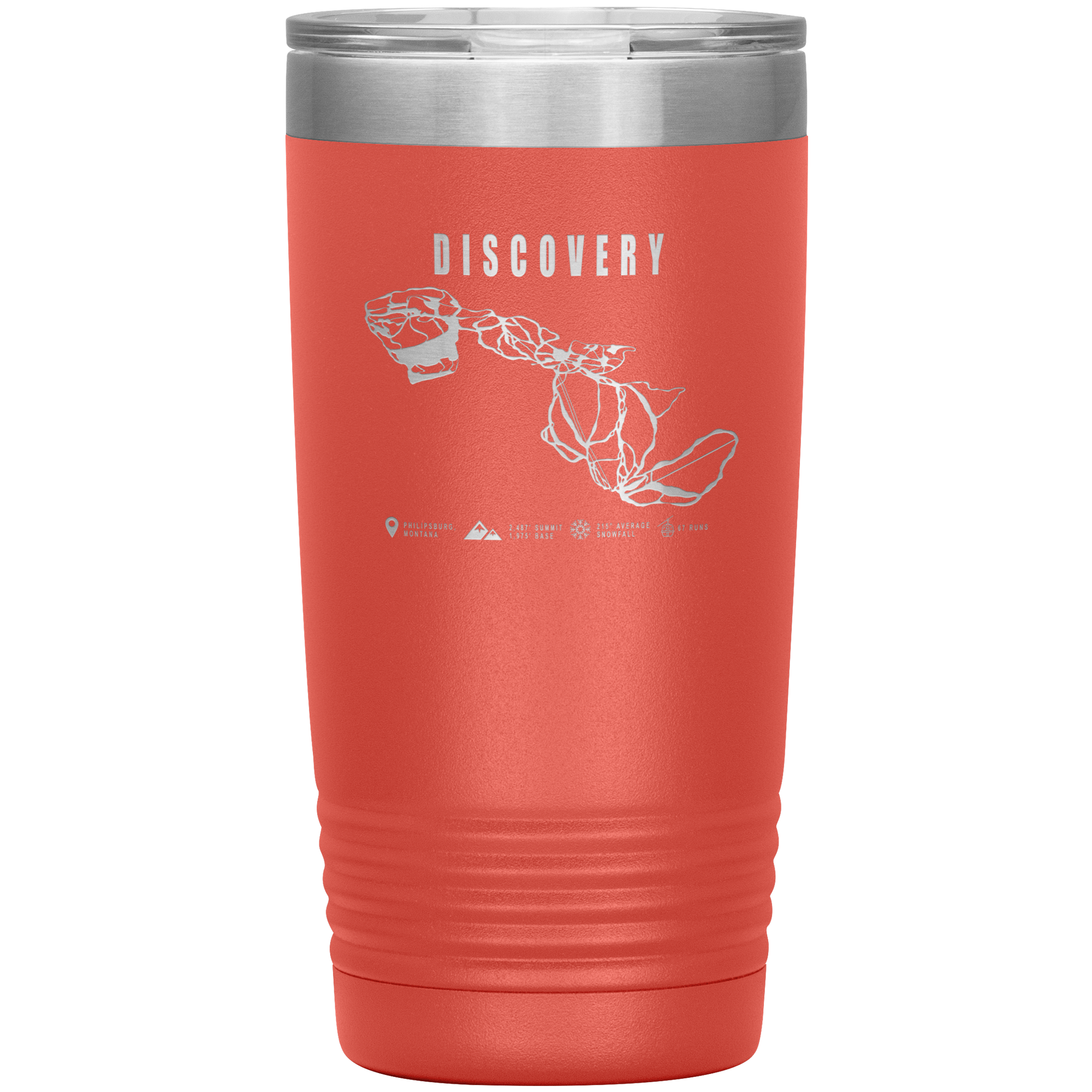 Discovery Montana Ski Trail Map 20oz Tumbler - Powderaddicts