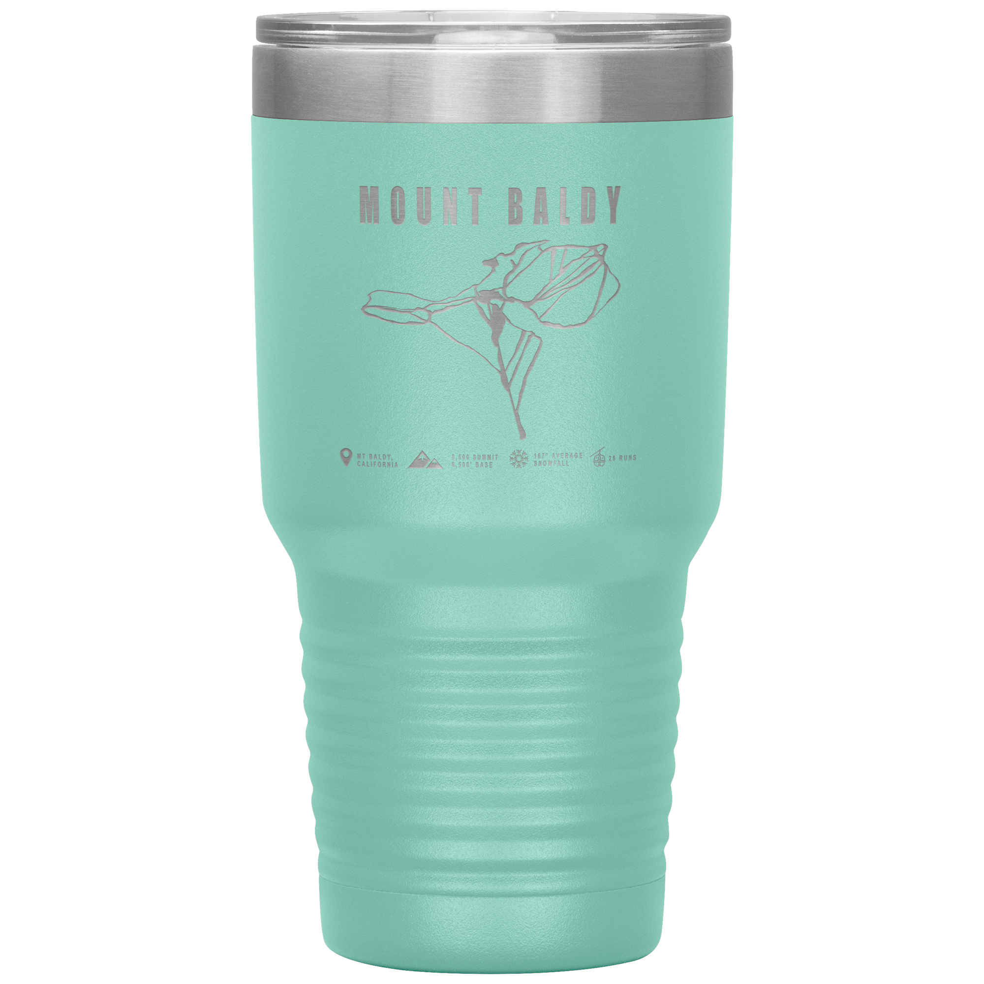 Mount Baldy, California Ski Trail Map 30oz Tumbler - Powderaddicts