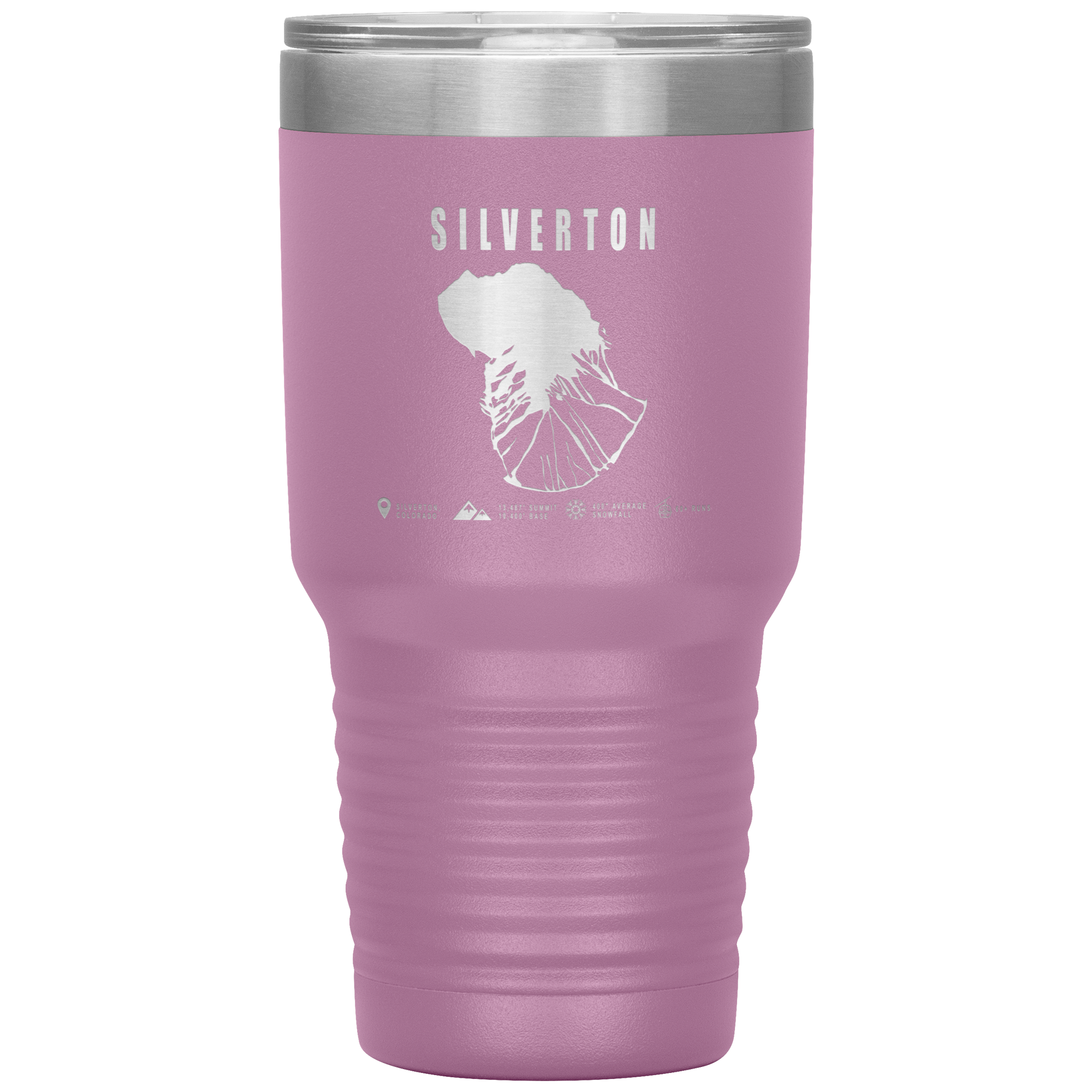 Silverton Colorado Ski Trail Map 30oz Tumbler - Powderaddicts