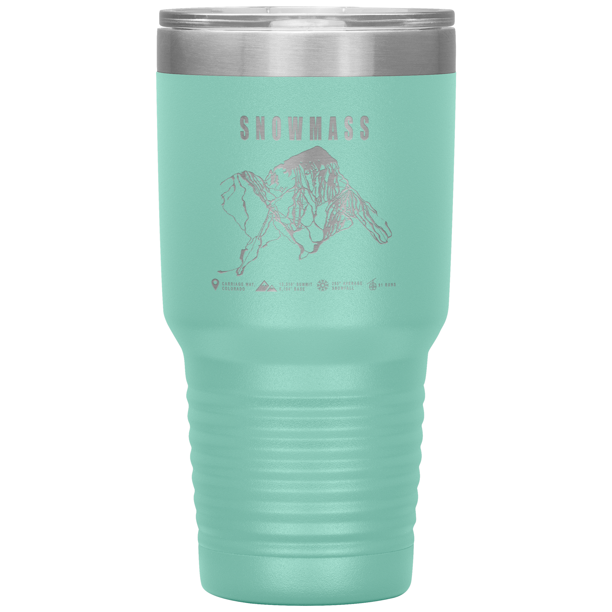 Snowmass Colorado Ski Trail Map 30oz Tumbler - Powderaddicts