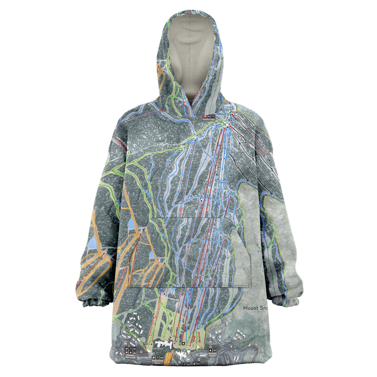 Mount Snow, Vermont Ski Trail Map - Snug Hoodie