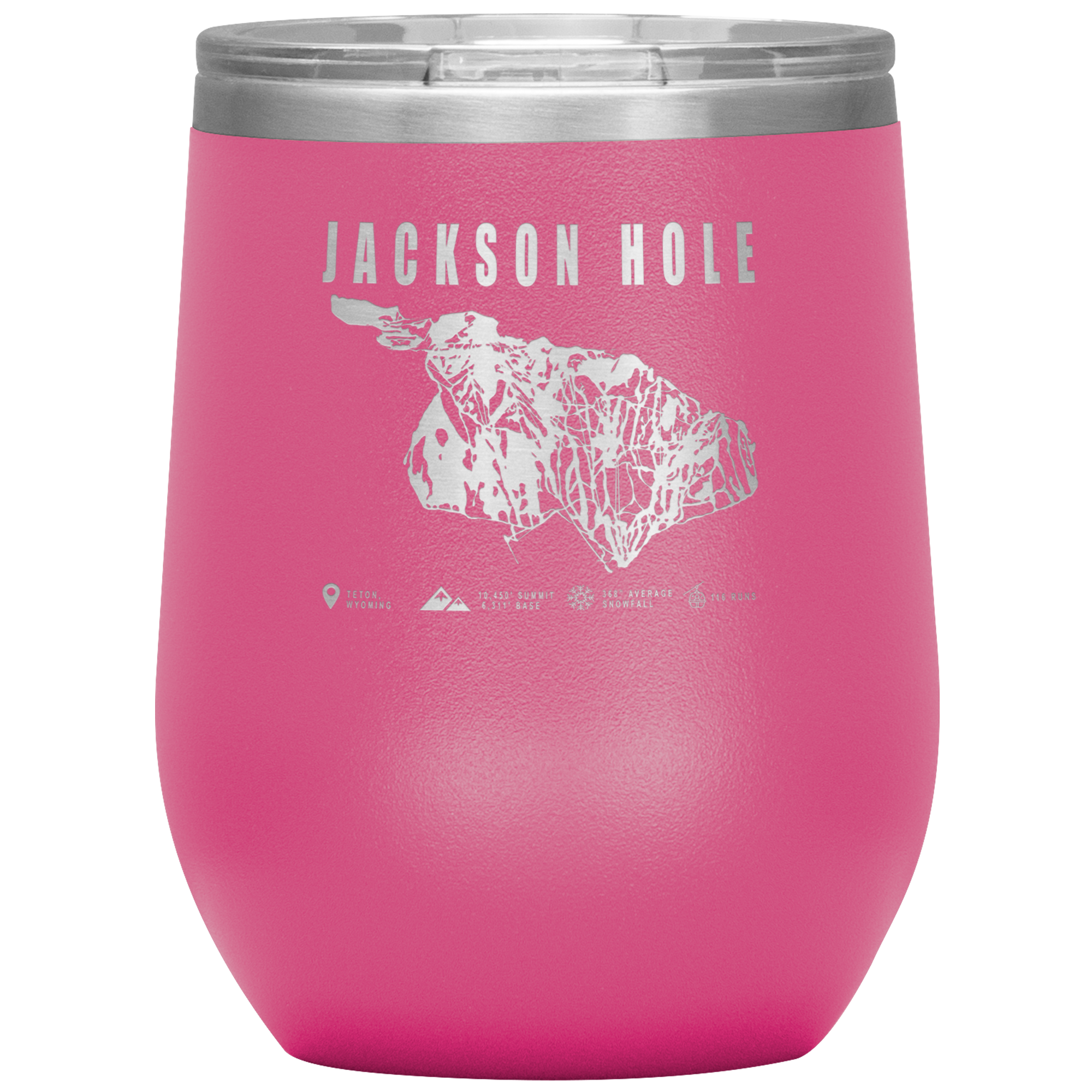 Jackson Hole Wyoming Ski Trail Map Wine 12oz Tumbler - Powderaddicts