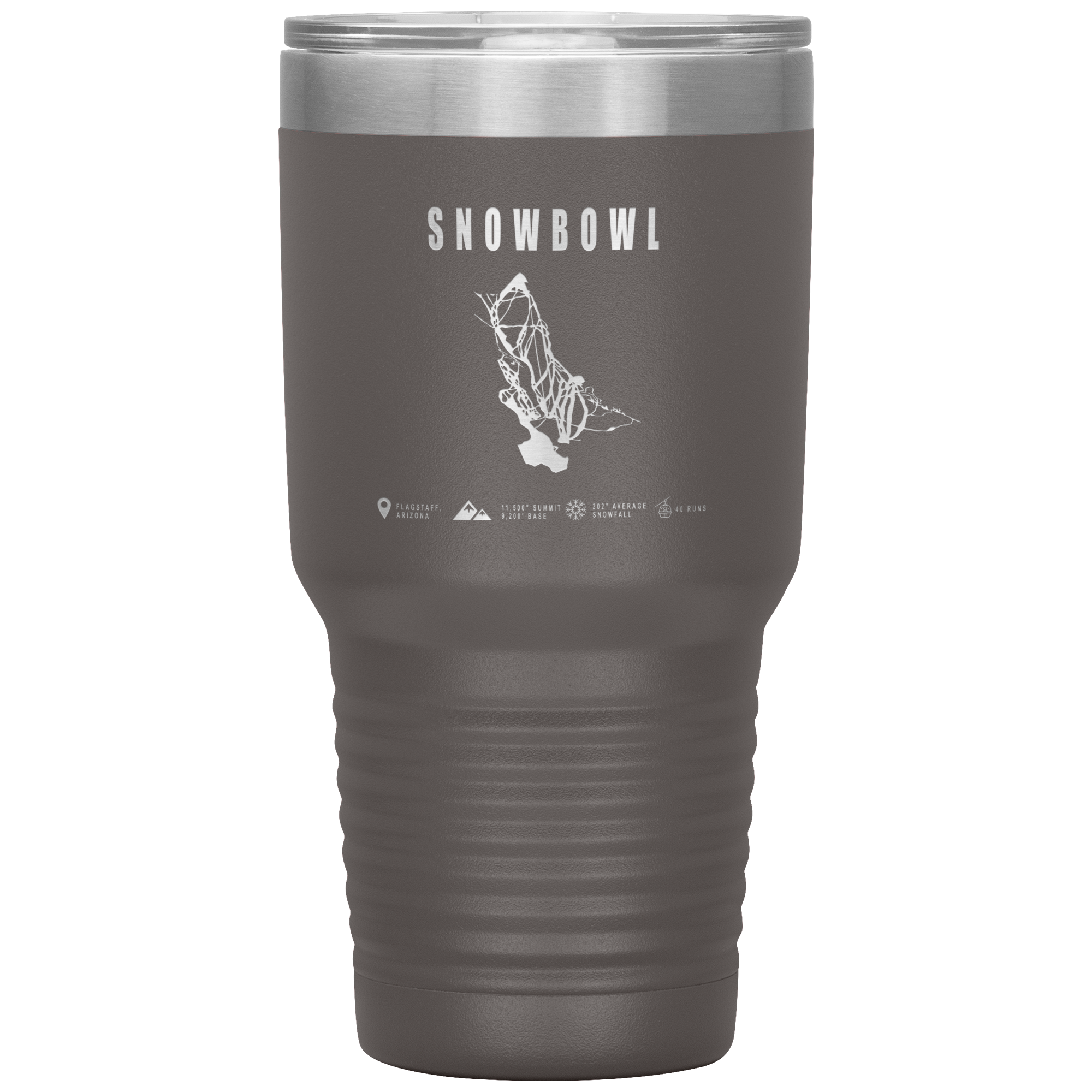 Snowbowl, Arizona Ski Trail Map 30oz Tumbler - Powderaddicts