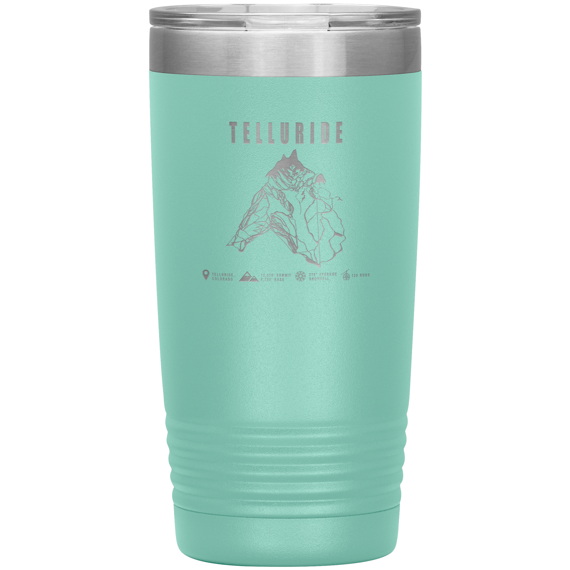 Telluride Colorado Ski Trail Map 20oz Tumbler - Powderaddicts