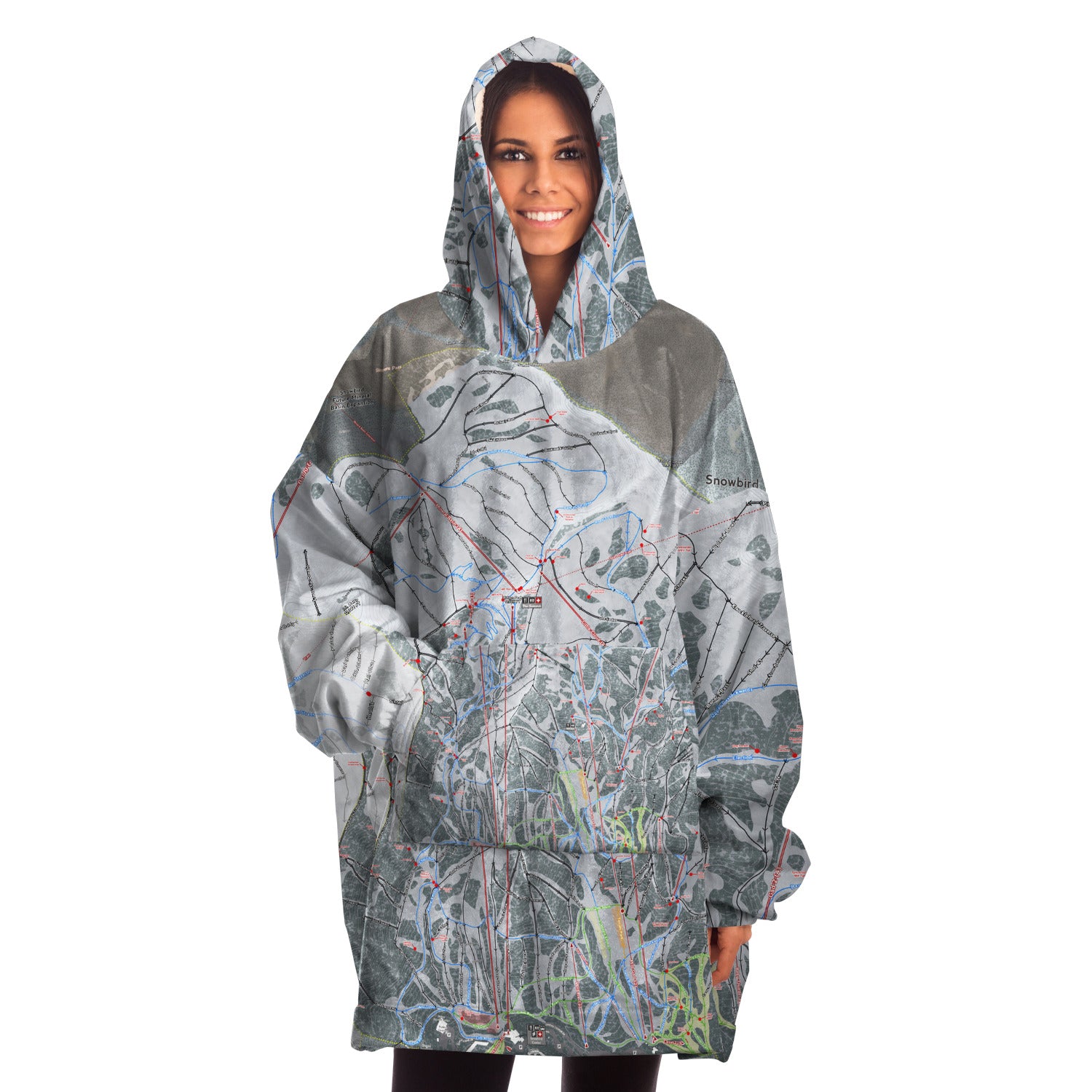 Snowbird, Utah Ski Trail Map - Snug Hoodie