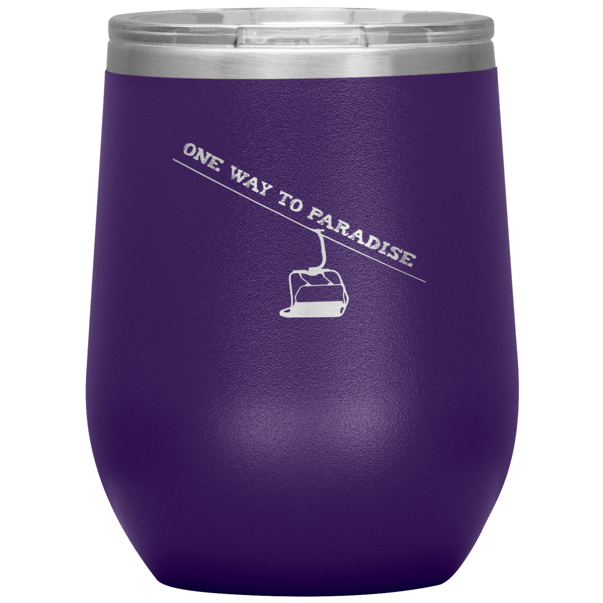 One Way To Paradise Wine 12oz Tumbler - Powderaddicts