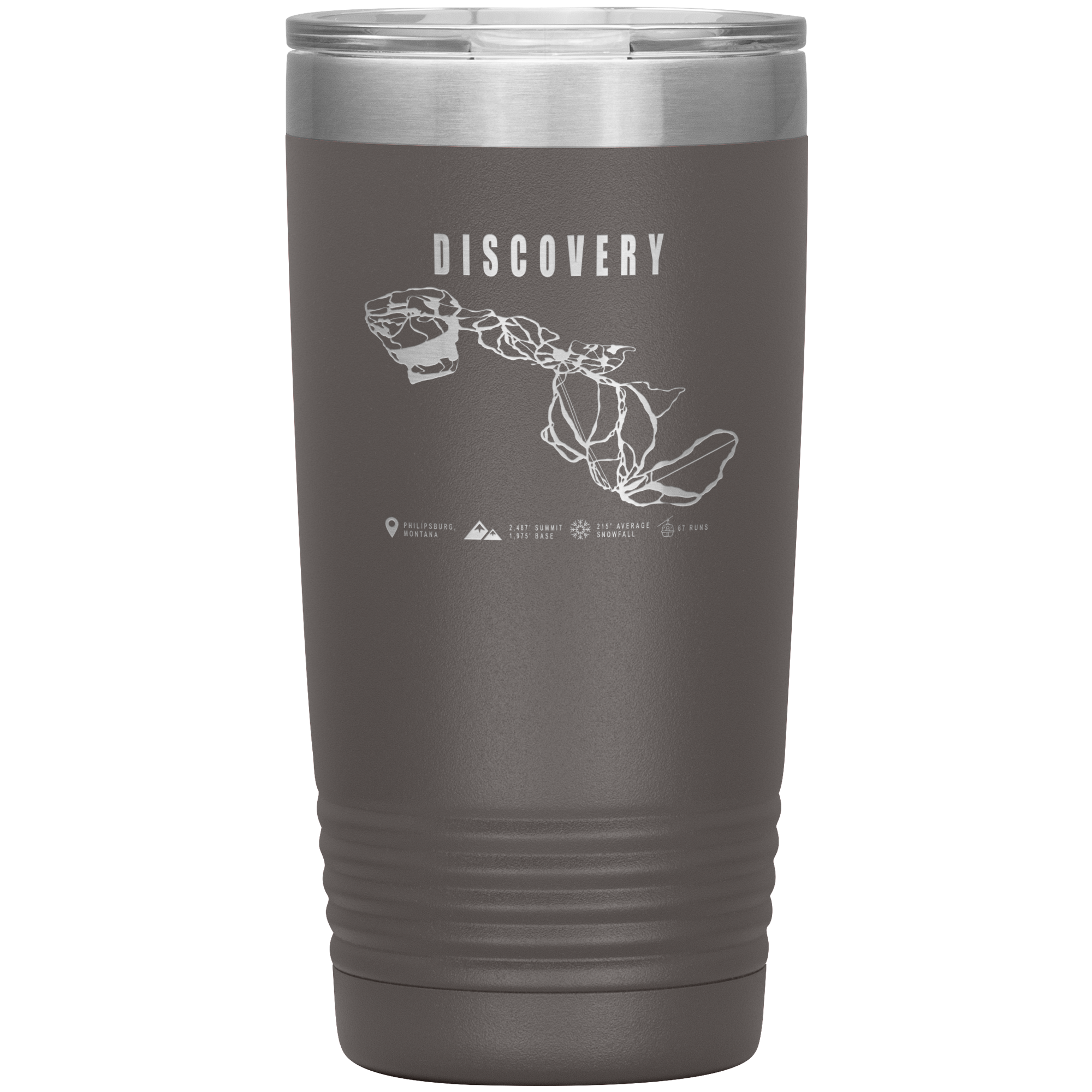 Discovery Montana Ski Trail Map 20oz Tumbler - Powderaddicts