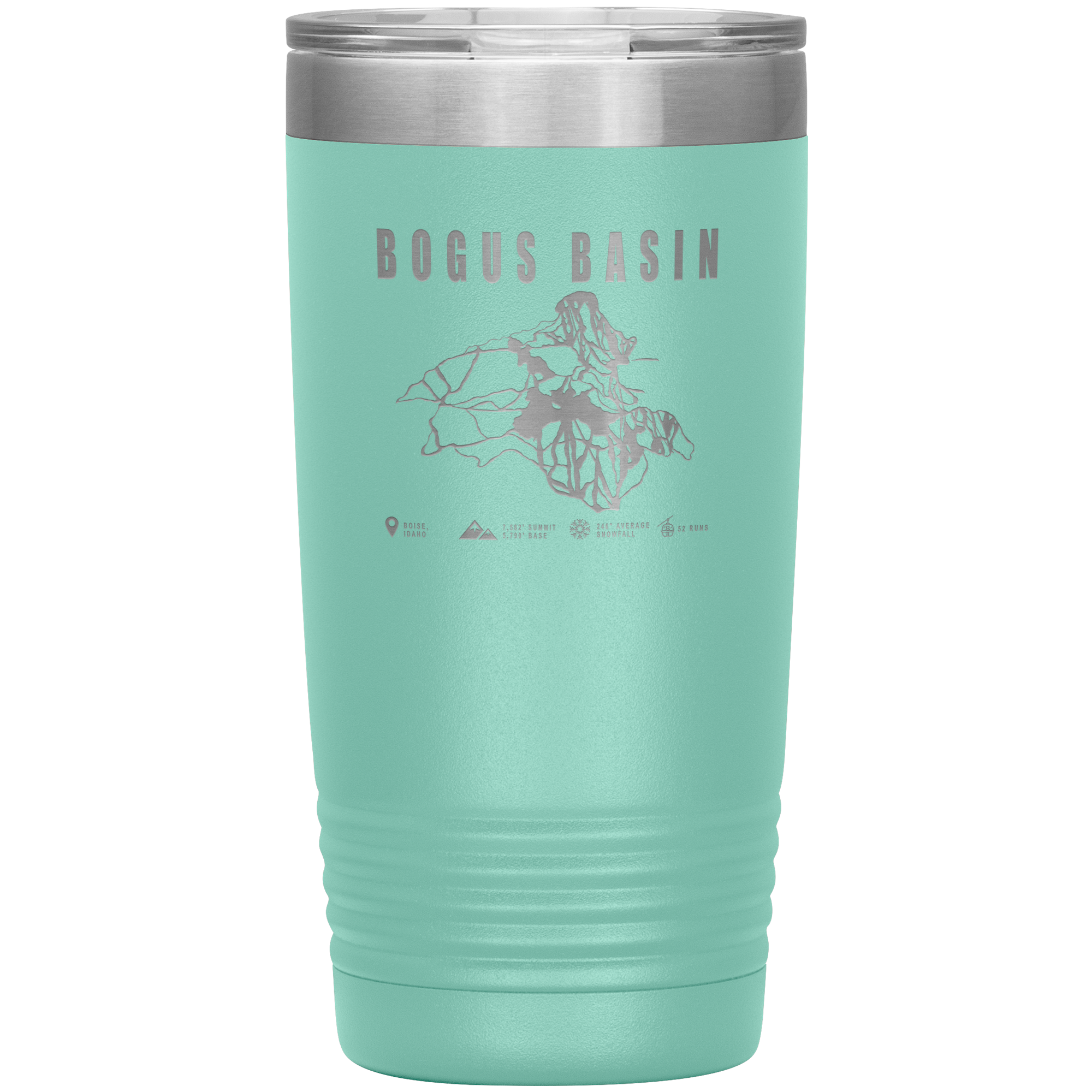 Bogus Basin Idaho Ski Trail Map 20oz Tumbler - Powderaddicts