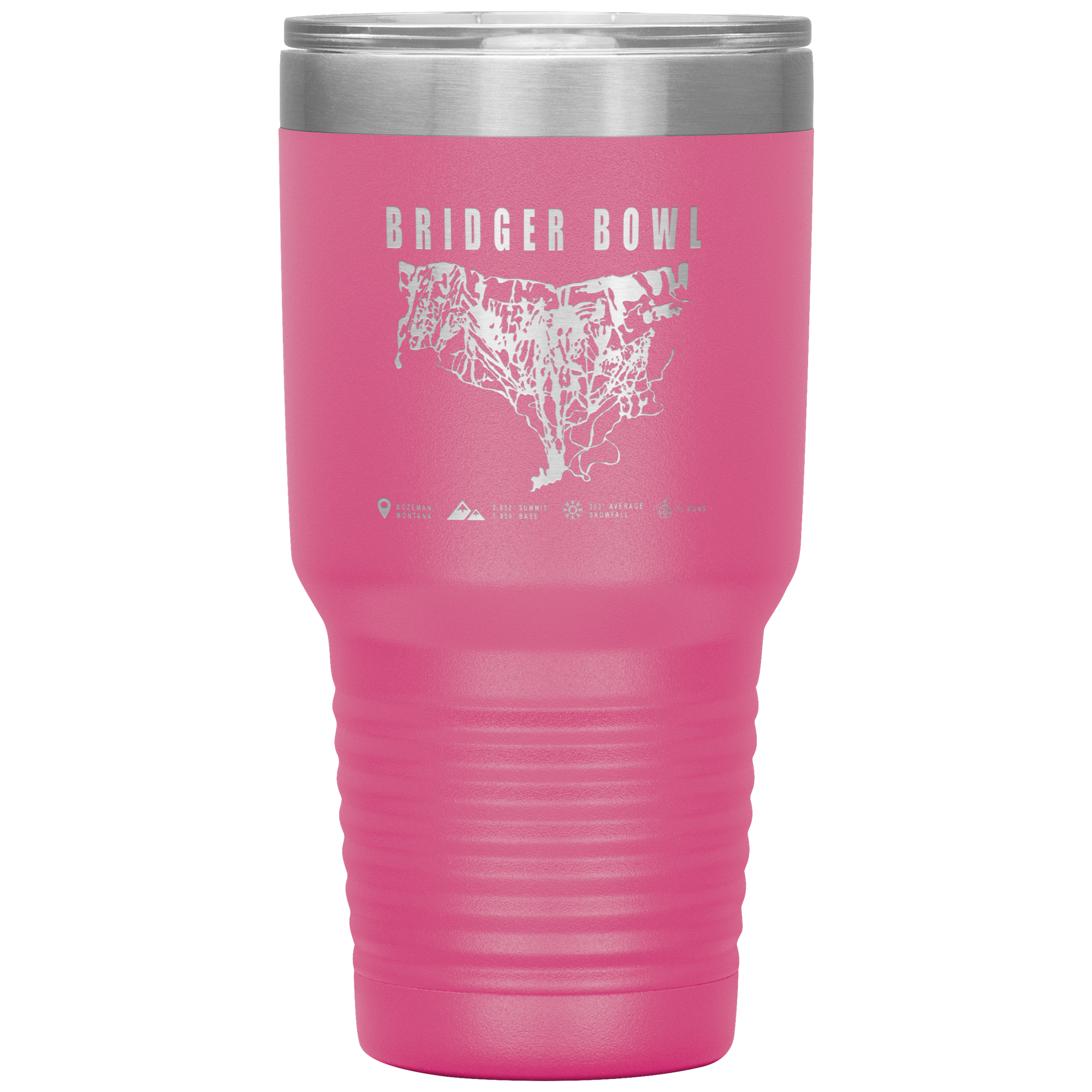 Bridger Bowl Montana Ski Trail Map 30oz Tumbler - Powderaddicts