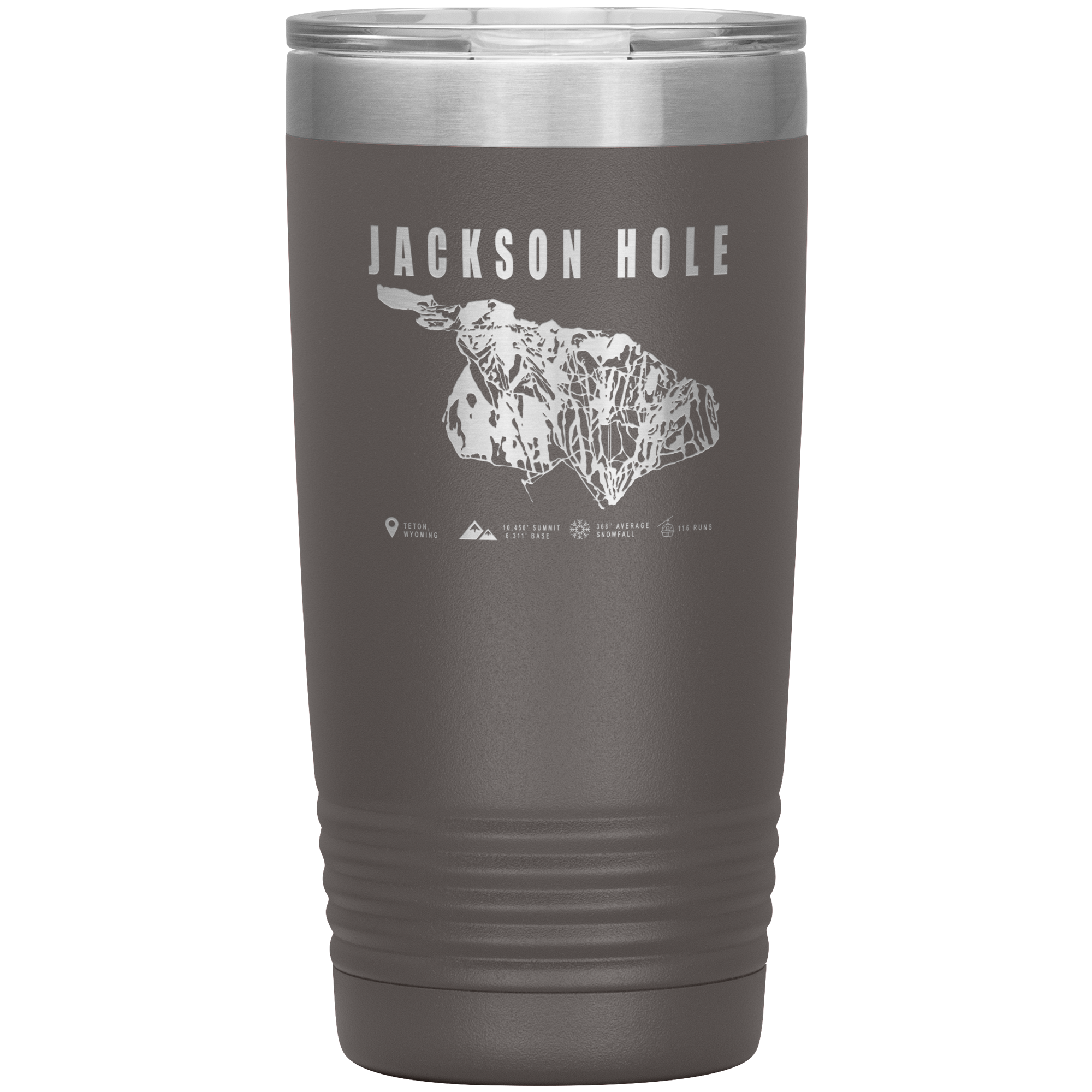 Jackson Hole Wyoming Ski Trail Map 20oz Tumbler - Powderaddicts