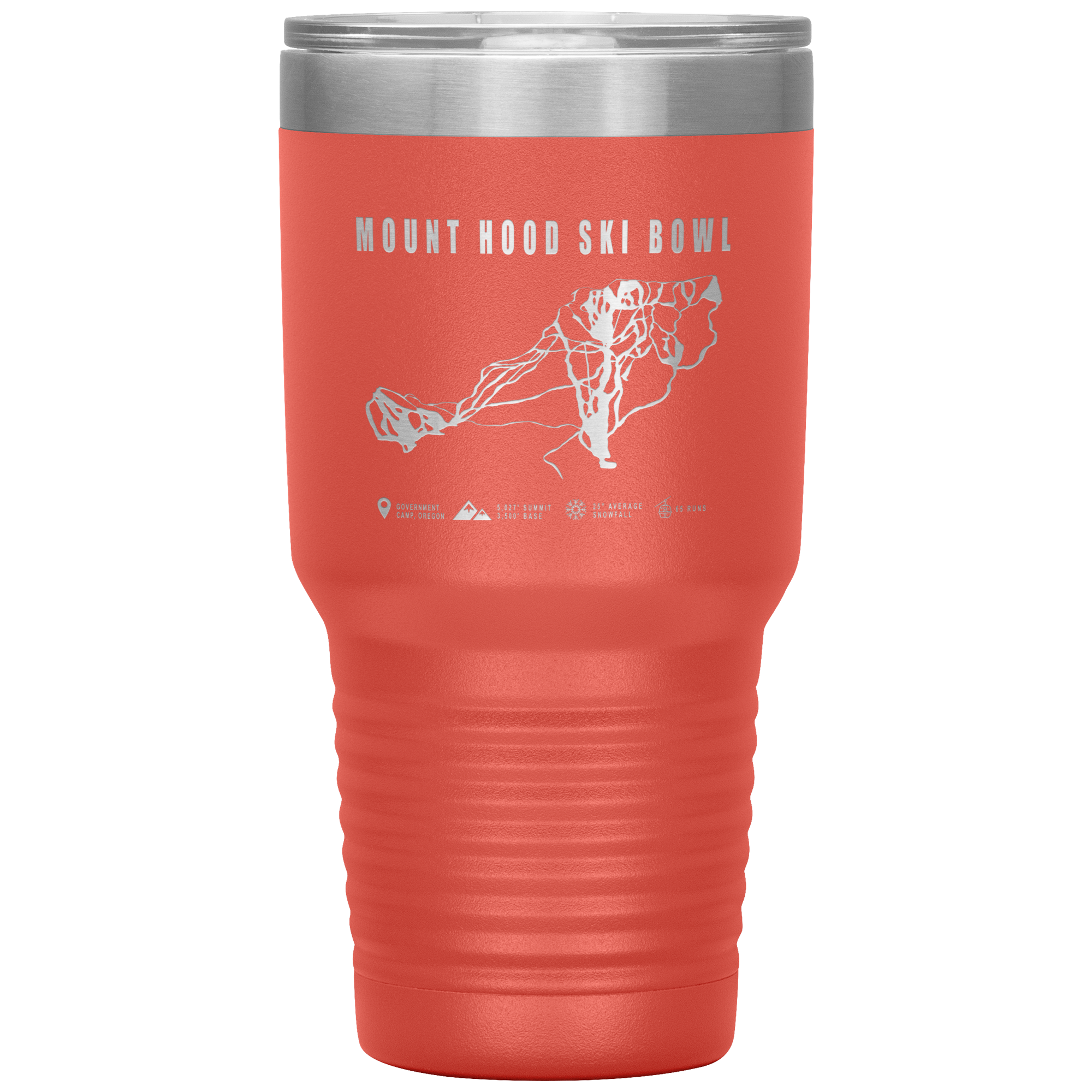 Mount Hood Ski Bowl, Oregon Ski Trail Map 30oz Tumbler - Powderaddicts