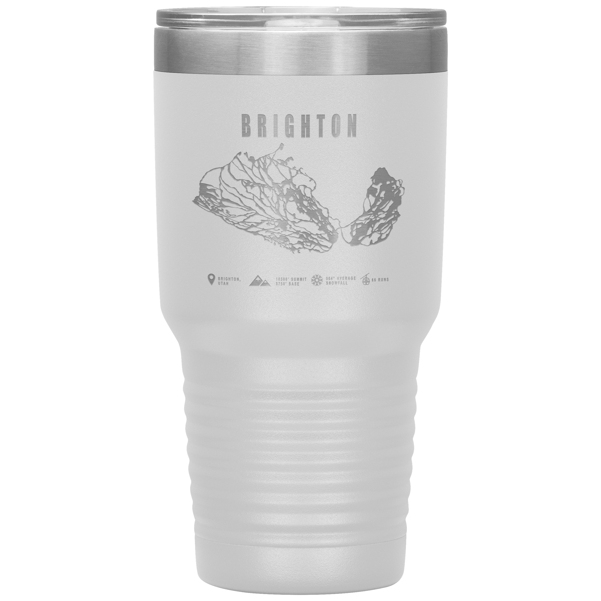 Brighton,Utah Ski Trail Map 30oz Tumbler - Powderaddicts