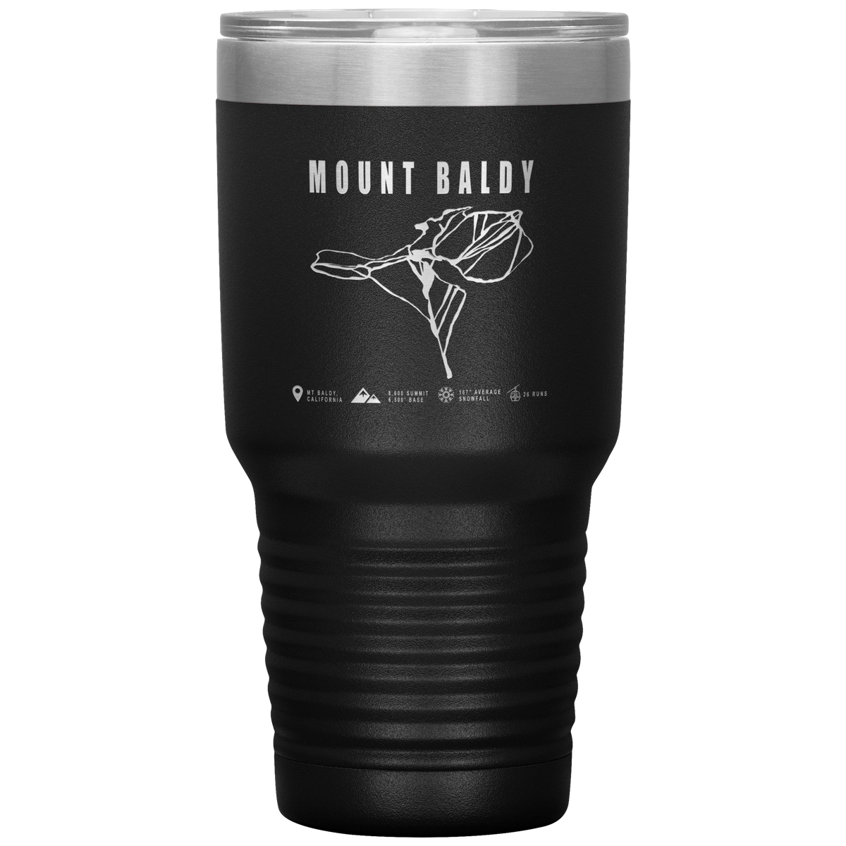 Mount Baldy, California Ski Trail Map 30oz Tumbler - Powderaddicts