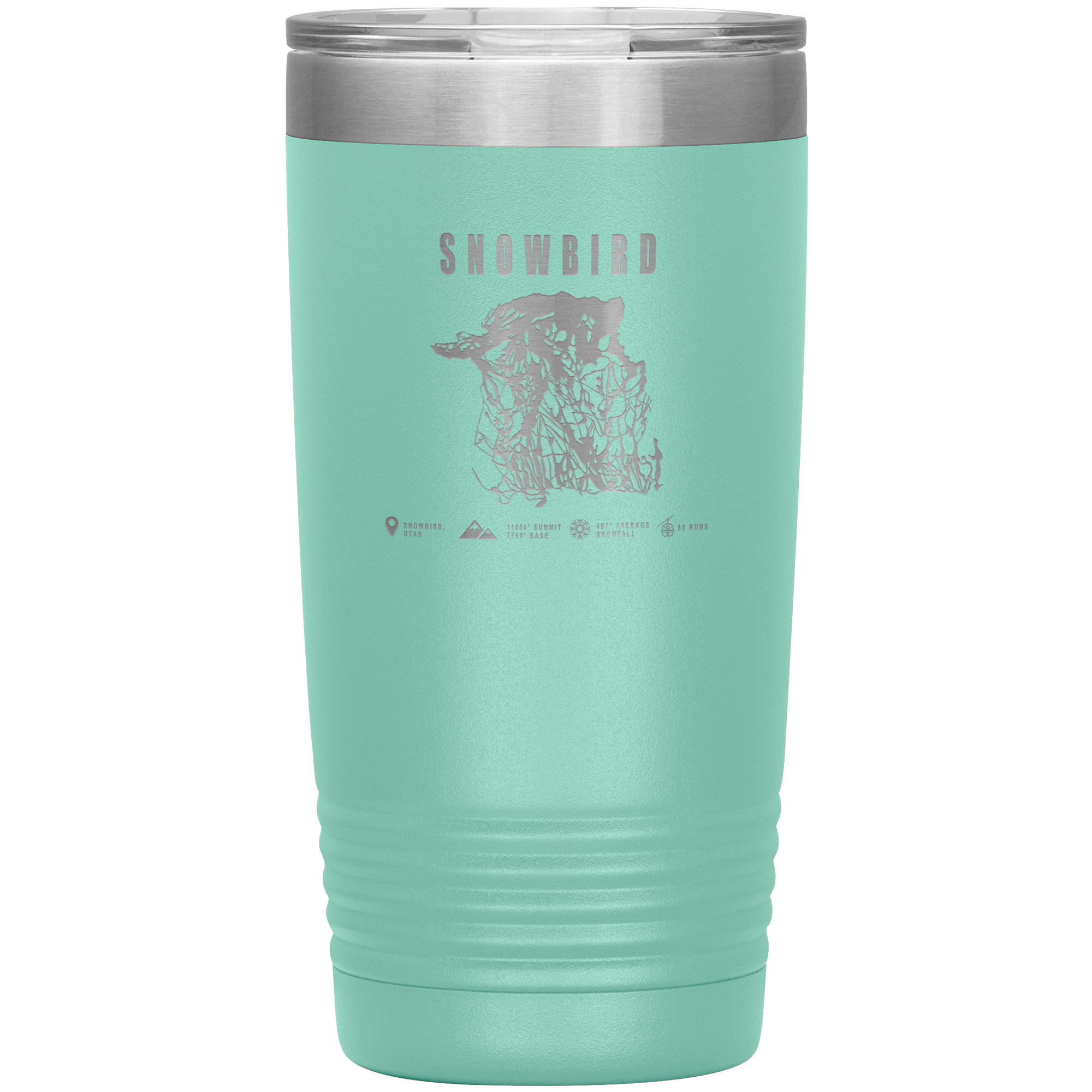 Snowbird,Utah Ski Trail Map 20oz Tumbler - Powderaddicts