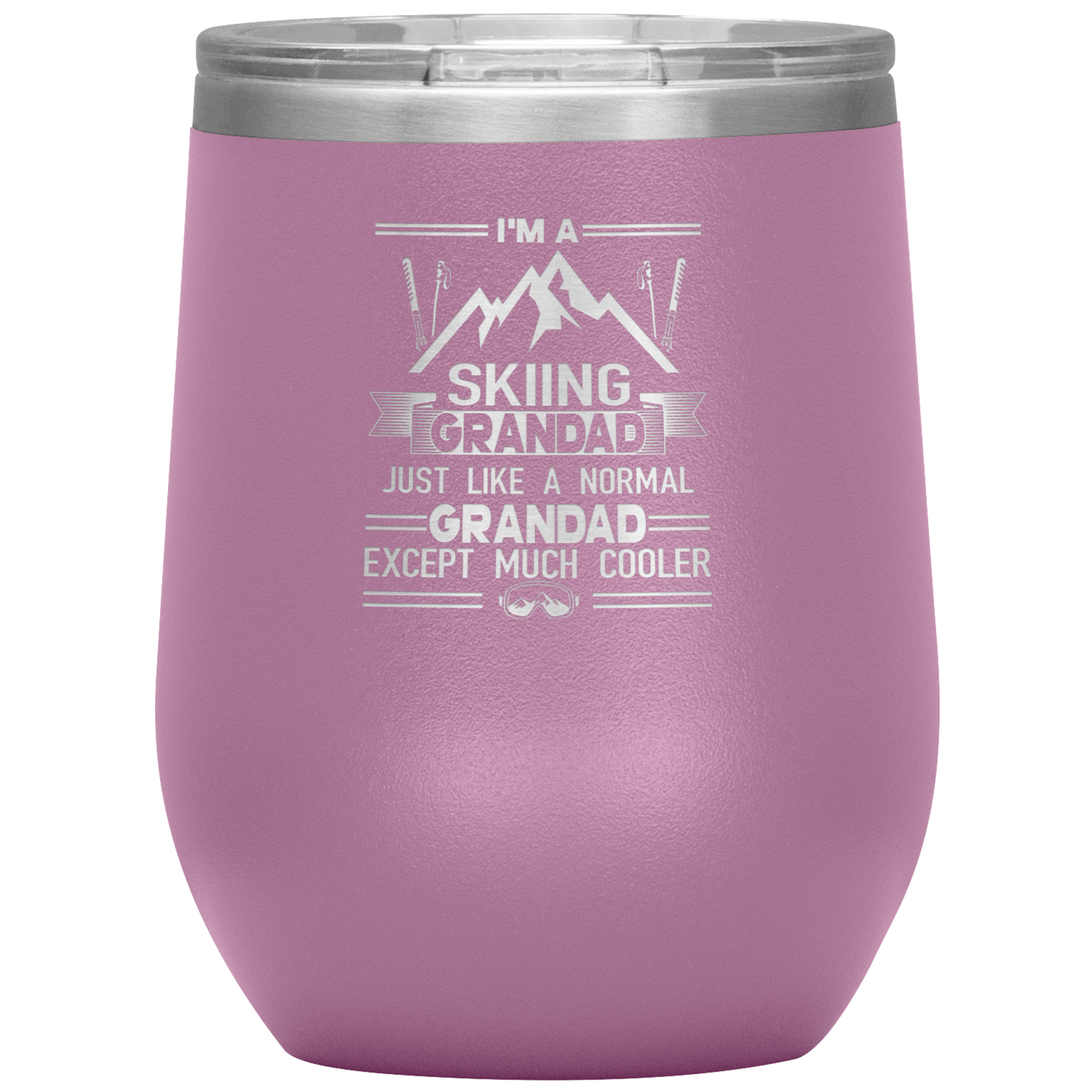 I'm A Skiing Grandad Wine 12oz Tumbler - Powderaddicts