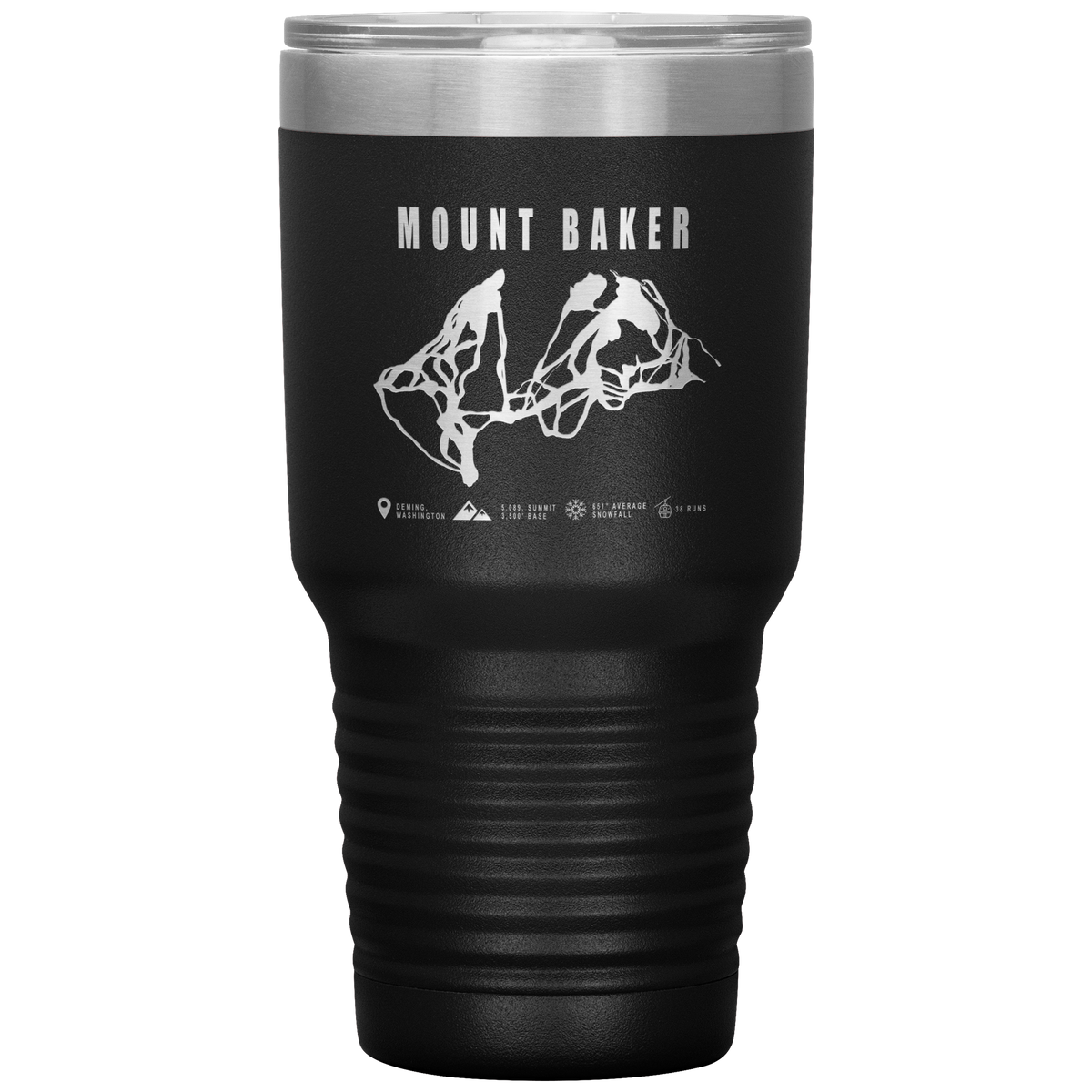 Mount Baker, Washington Ski Trail Map 30oz Tumbler - Powderaddicts