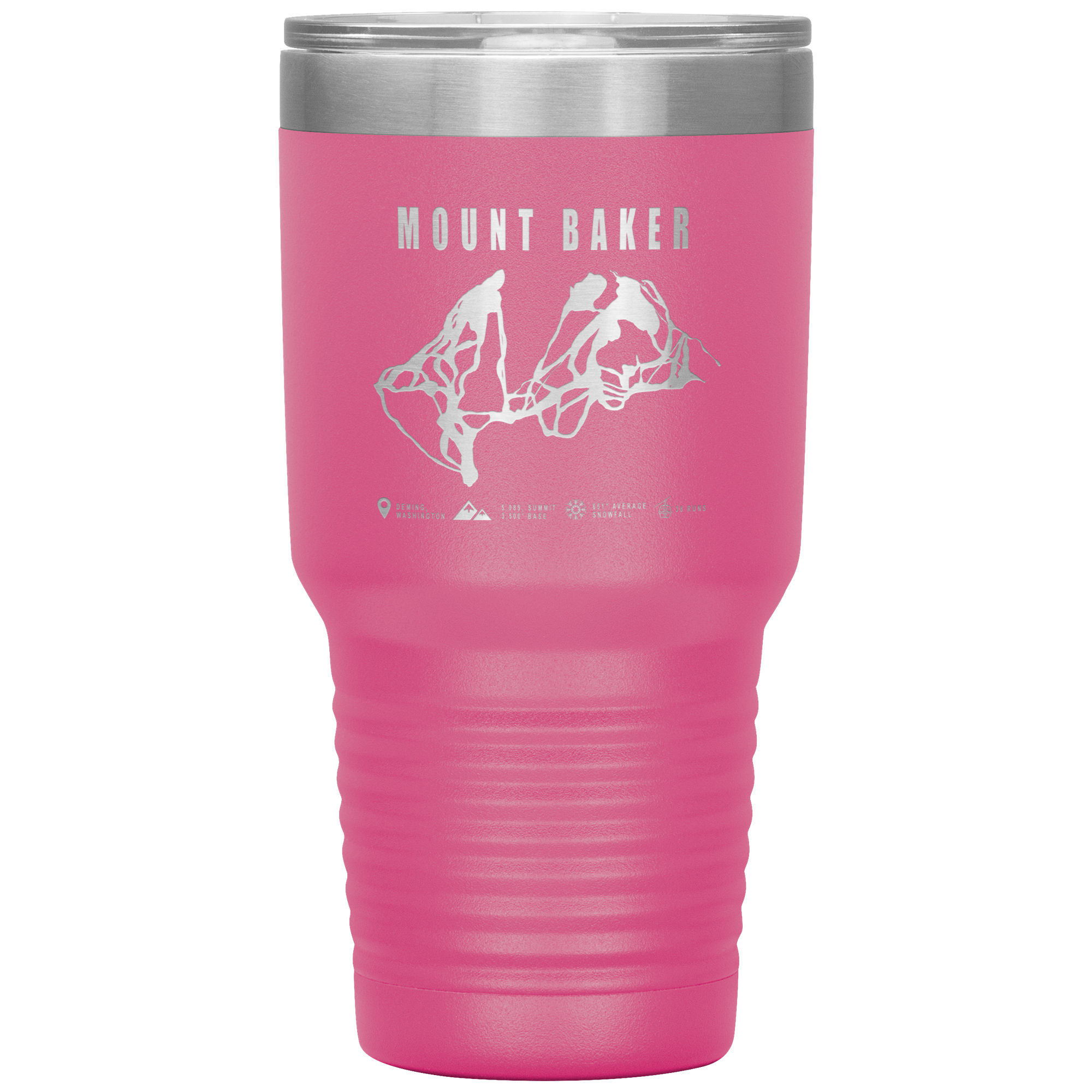 Mount Baker, Washington Ski Trail Map 30oz Tumbler - Powderaddicts