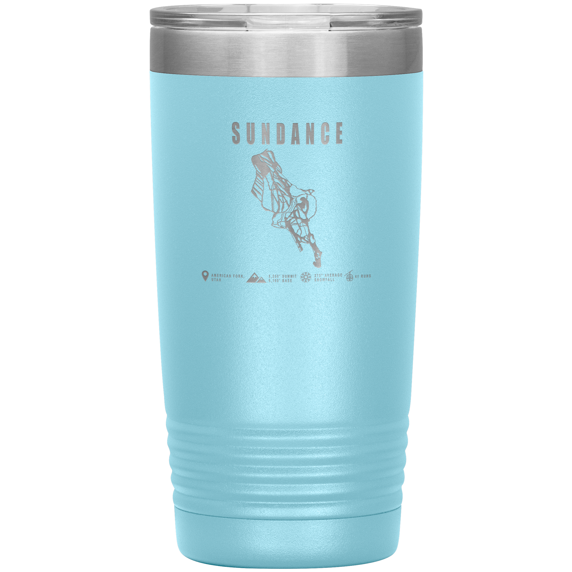 Sundance,Utah Ski Trail Map 20oz Tumbler - Powderaddicts