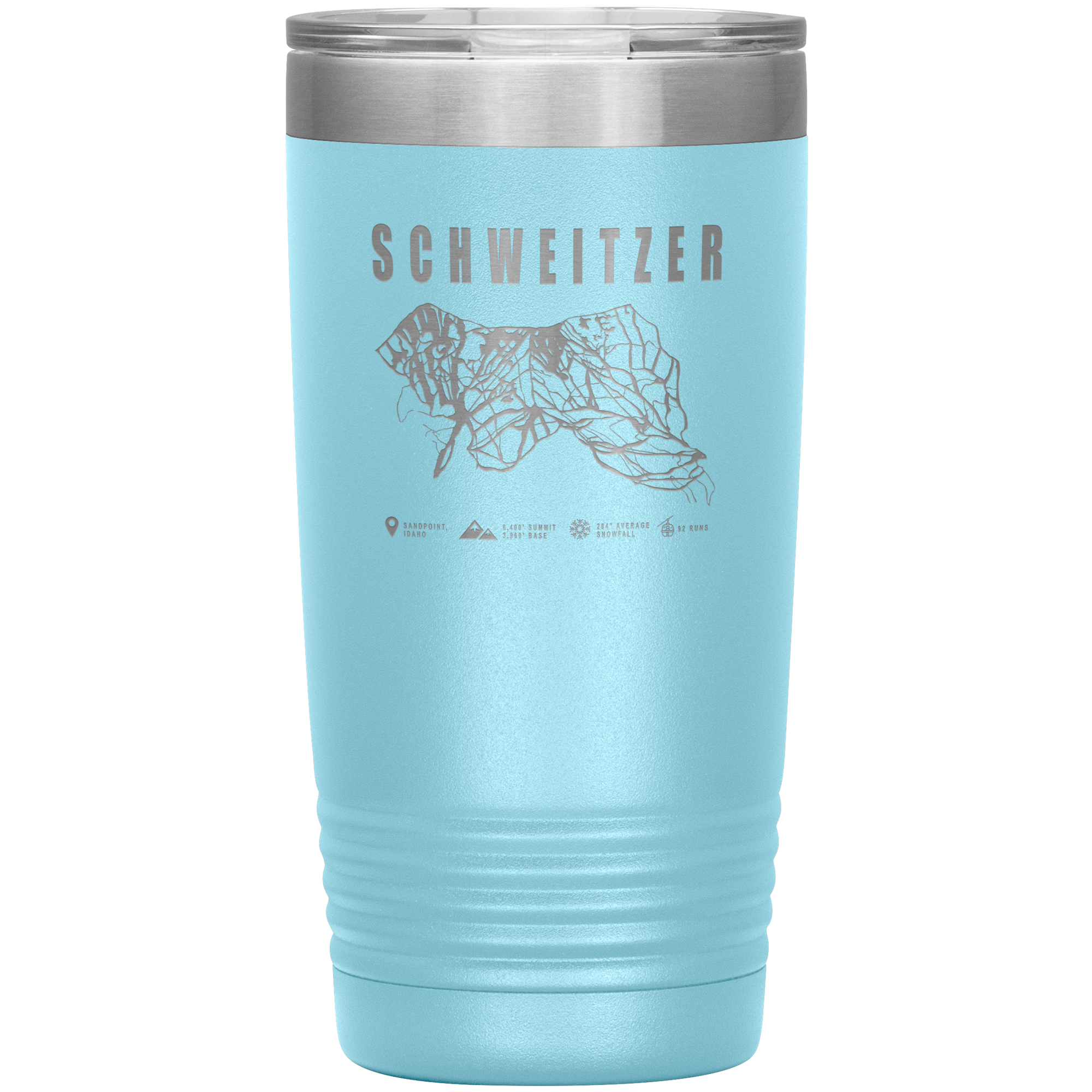 Schweitzer Idaho Ski Trail Map 20oz Tumbler - Powderaddicts