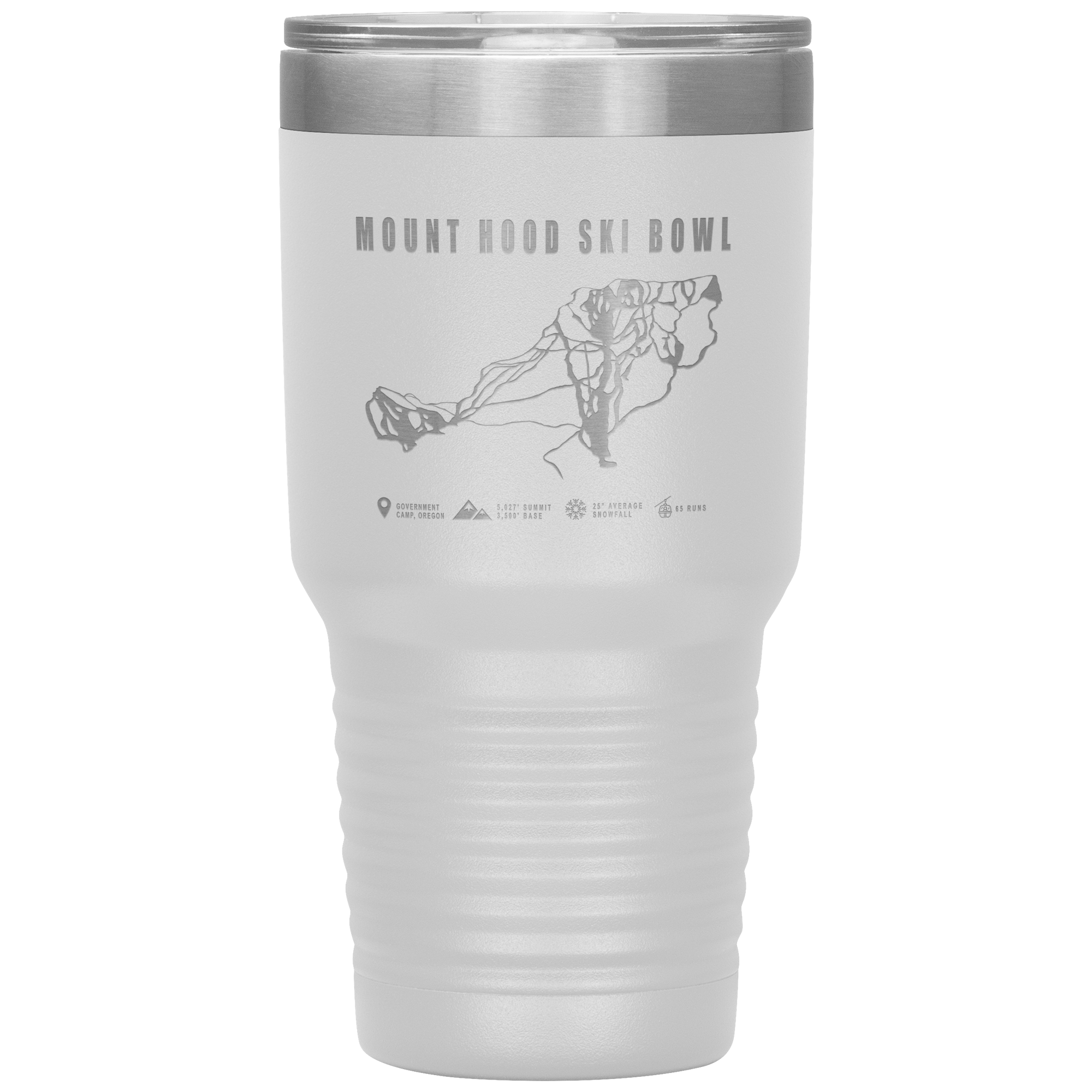 Mount Hood Ski Bowl, Oregon Ski Trail Map 30oz Tumbler - Powderaddicts