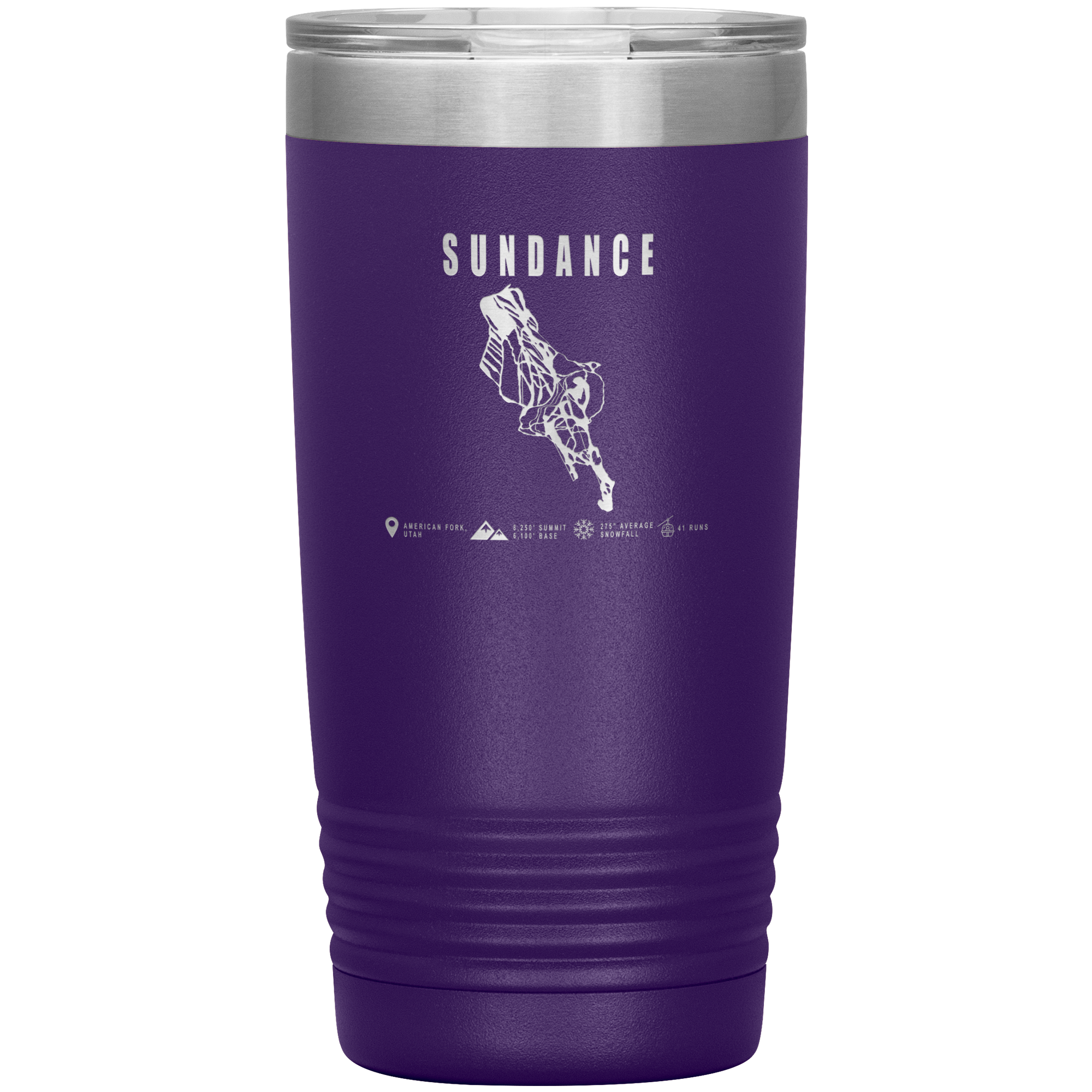 Sundance,Utah Ski Trail Map 20oz Tumbler - Powderaddicts