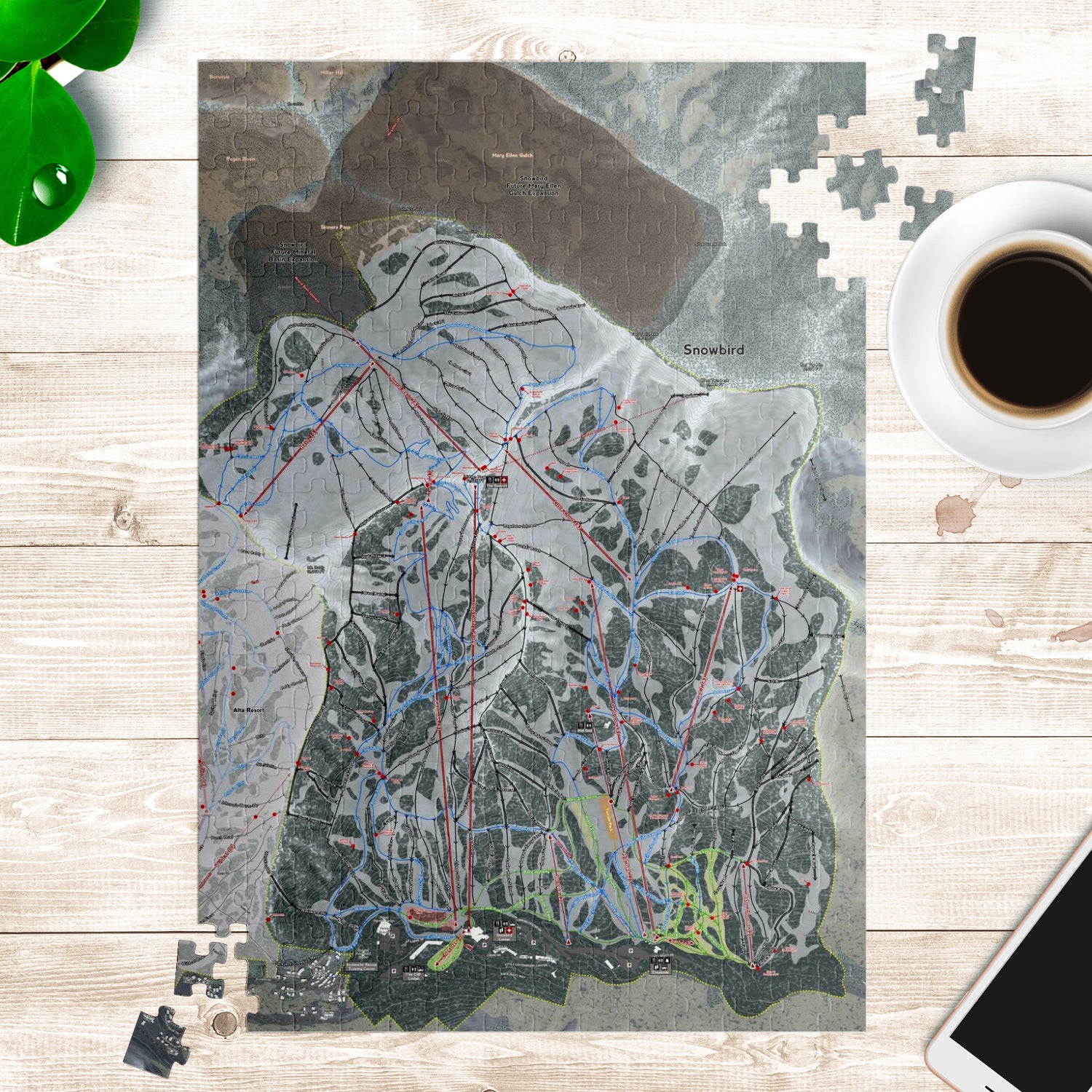 Snowbird, Utah Ski Trail Map Jigsaw Puzzle - Powderaddicts