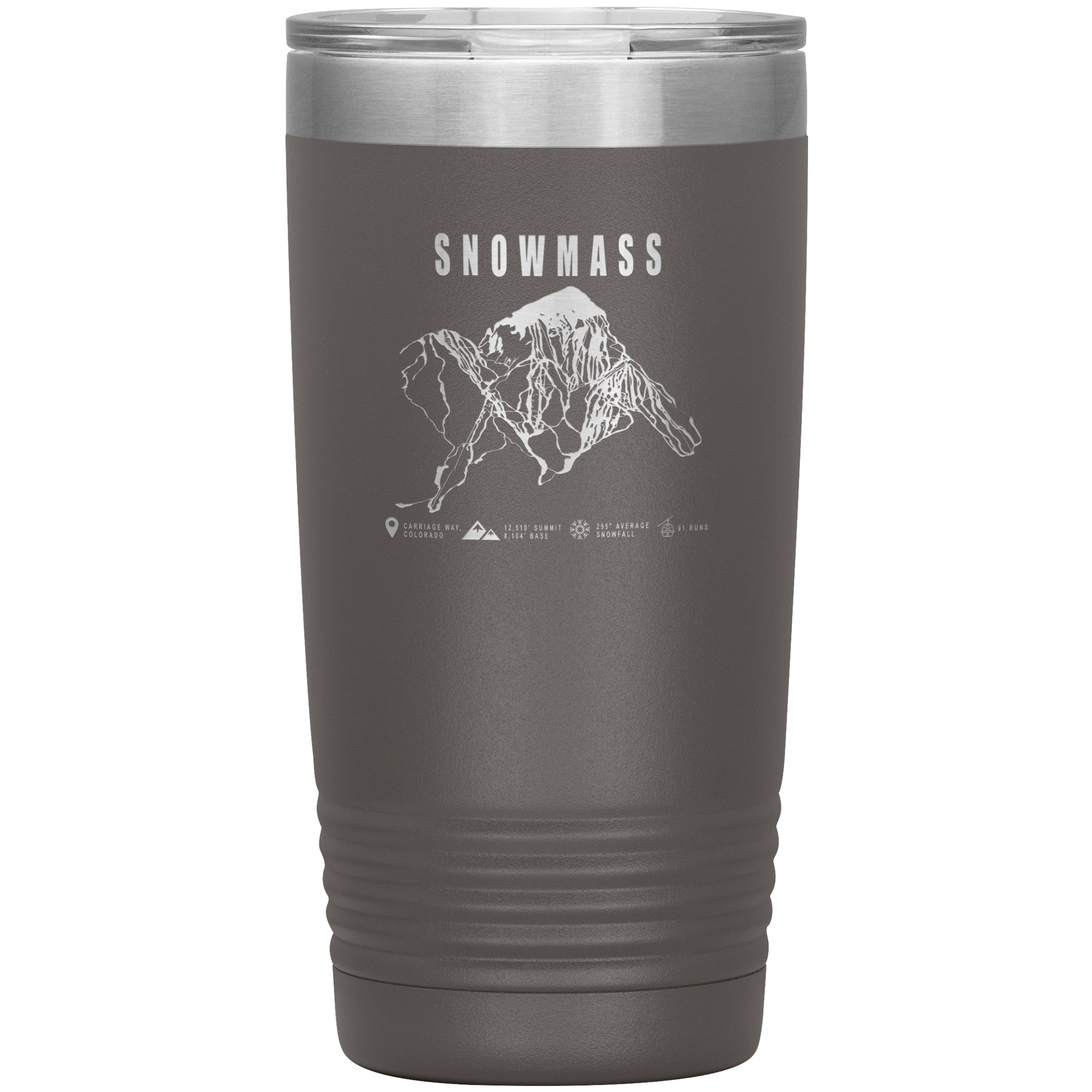 Snowmass Colorado Ski Trail Map 20oz Tumbler - Powderaddicts