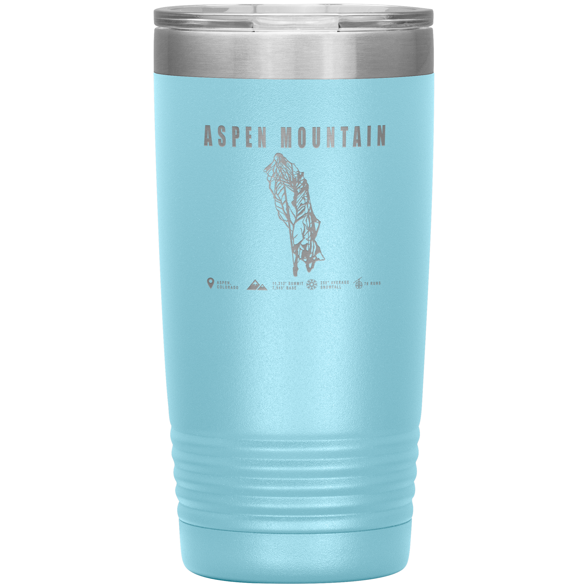 Aspen Mountain Colorado Ski Trail Map 20oz Tumbler - Powderaddicts